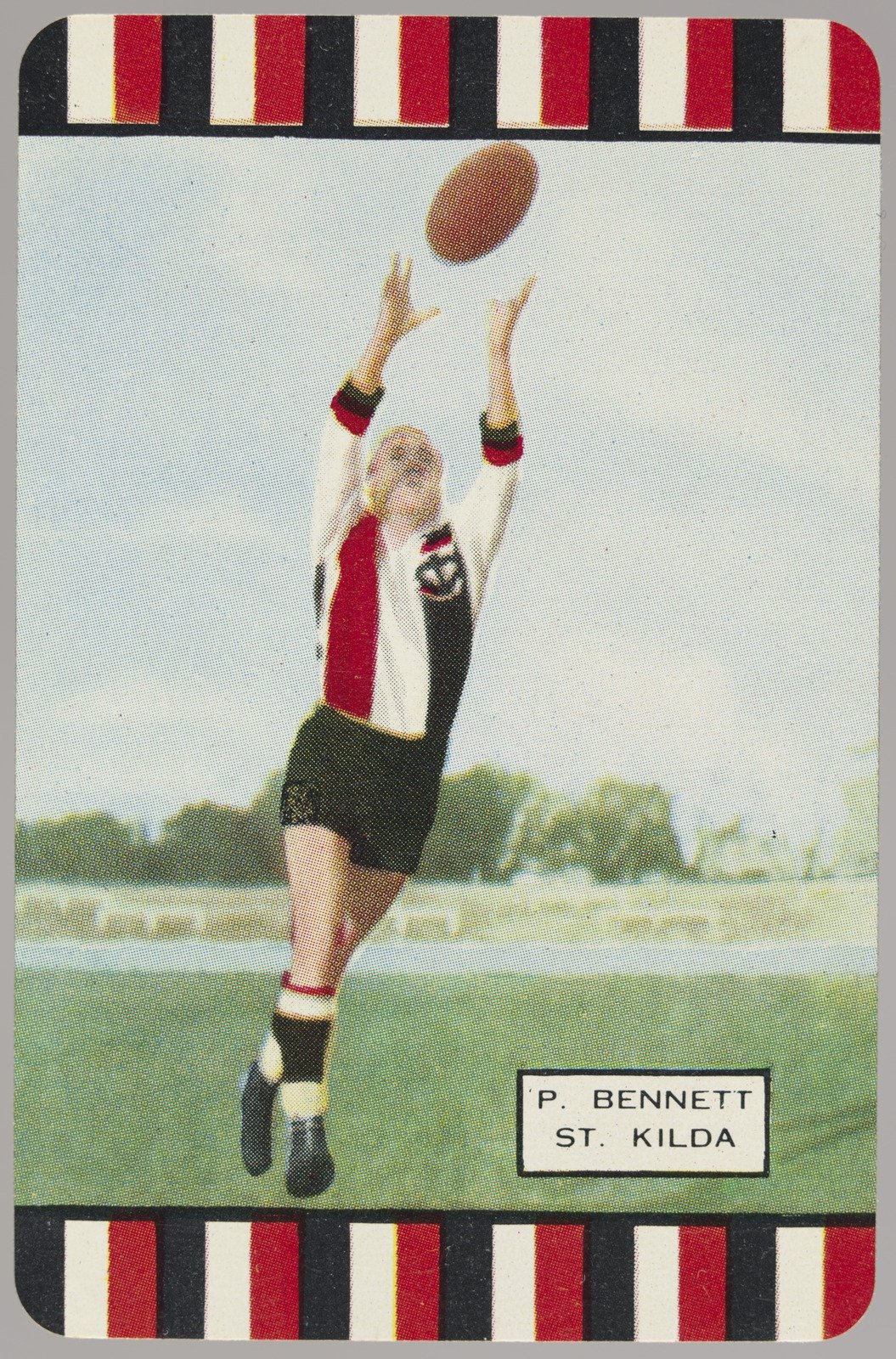 Football card. P. Bennett, St. Kilda 1953