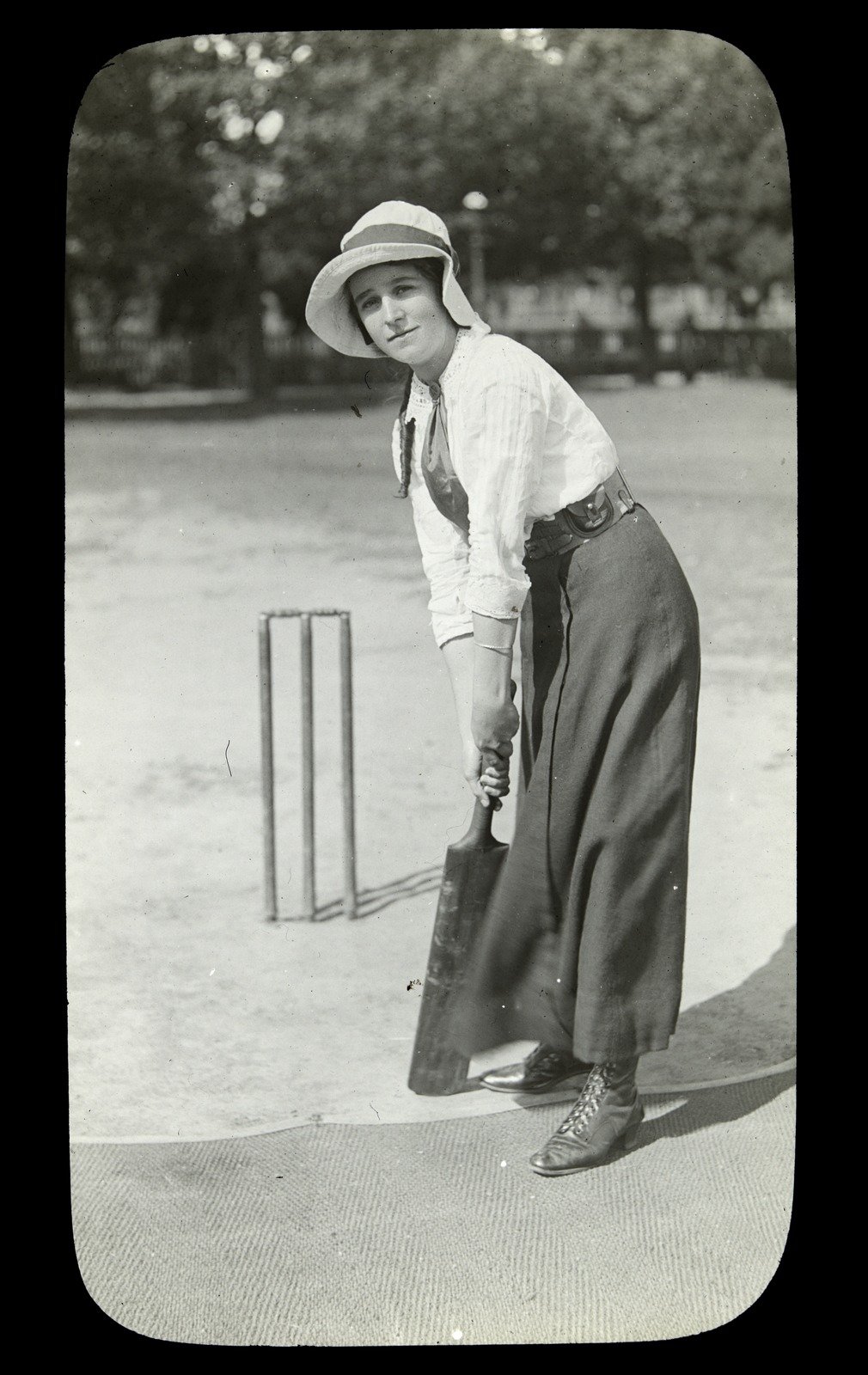 Batting in a women's cricket match c1905 2