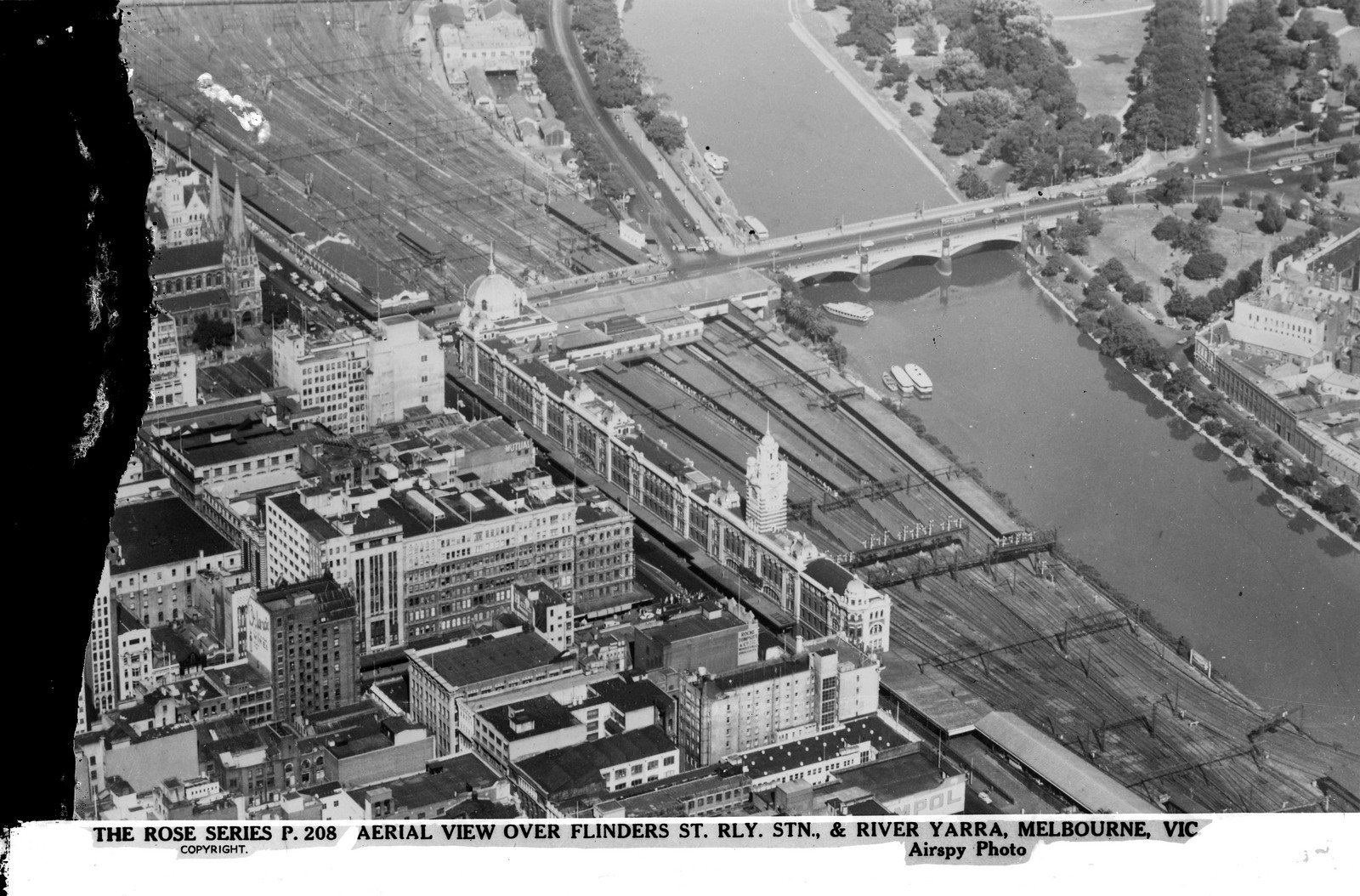 Aerial View Over Flinders St 1940s