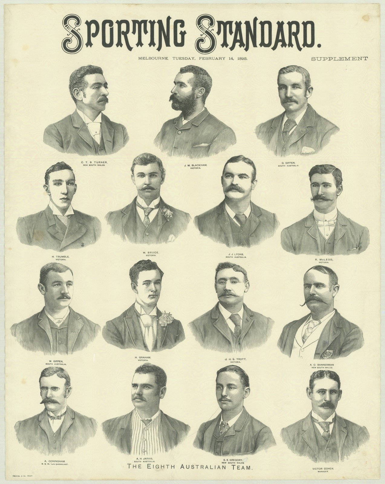 Sporting Standard the eighth Australian team 1893