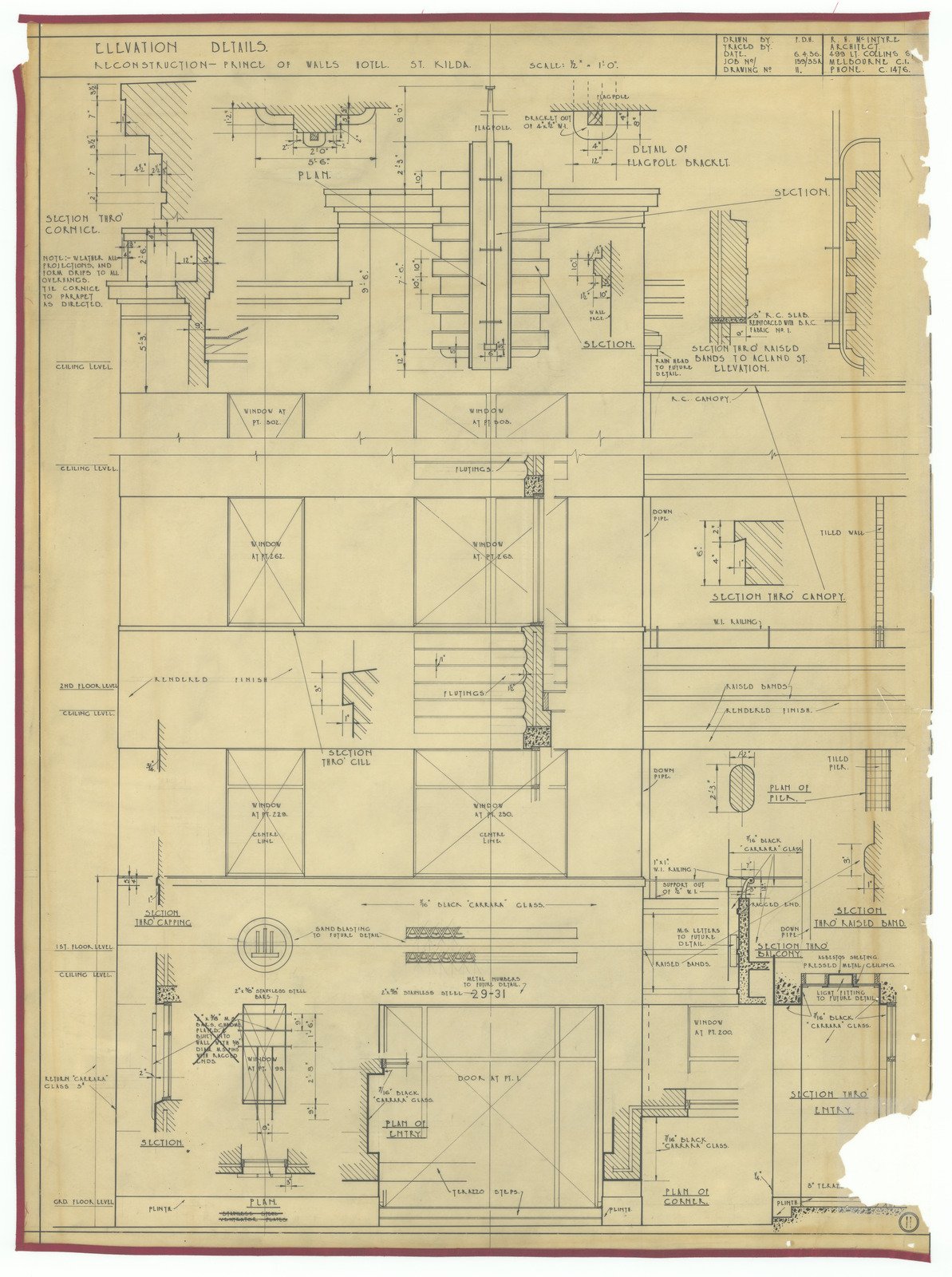 Prince Plans - Elevation details 1936