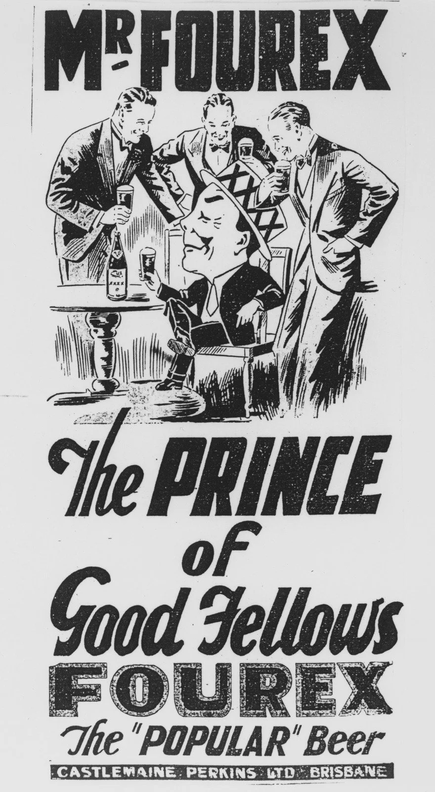 Fourex beer advertisement by Castlemaine Perkins Ltd., 1920