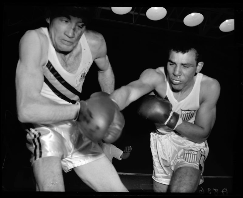 Boxing USA v Australia - Boxing 1956 Olympics PROV