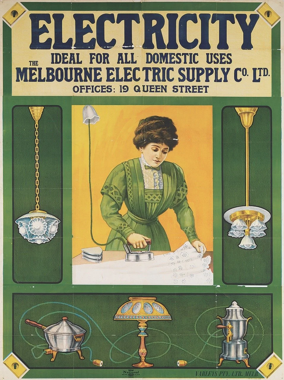 Poster – Electricity, The Melbourne Electric Supply Co Ltd 1910