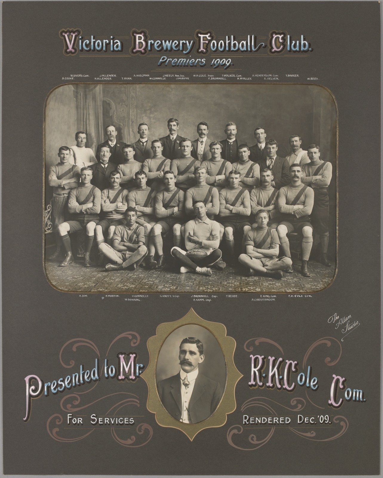 Victoria Brewery Football Club Premiers 1909