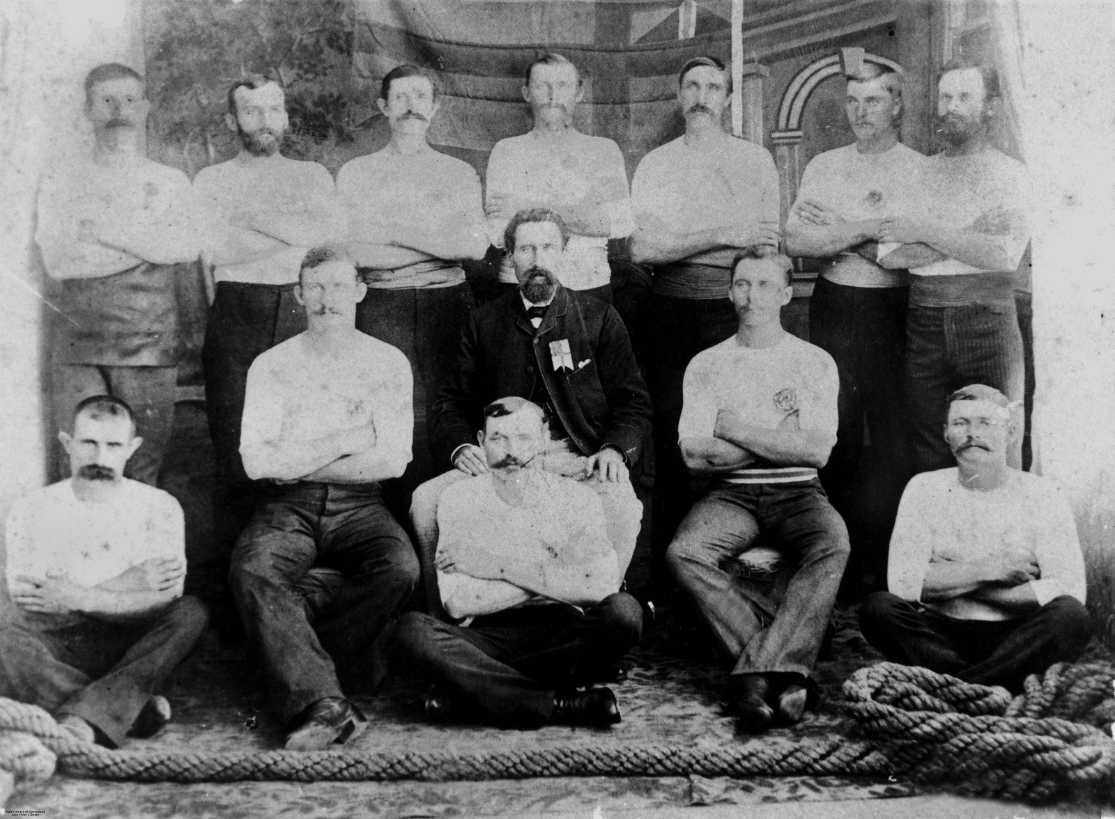 Swedish tug of war team, South Brisbane 1892