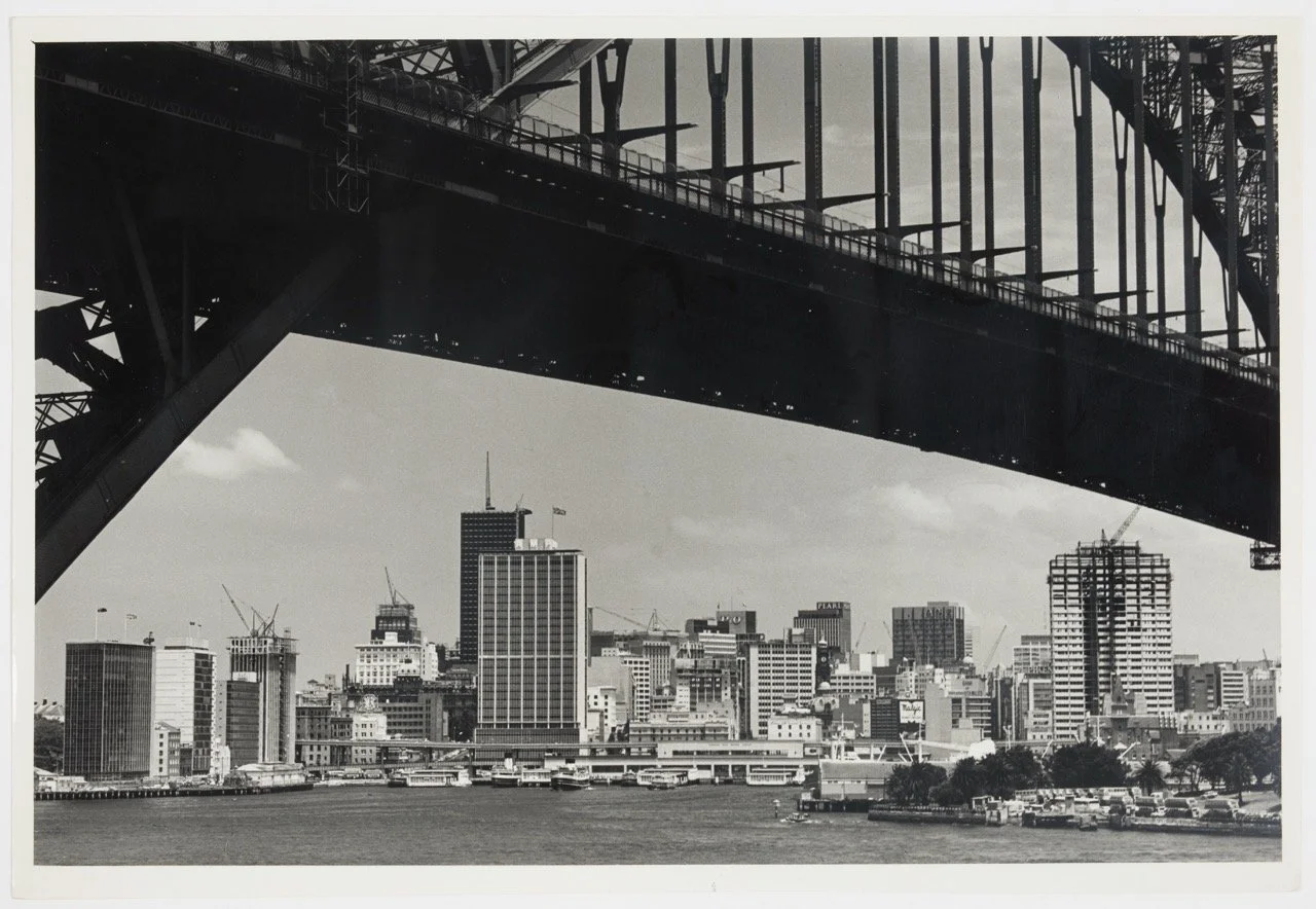 Circular Quay under The Bridge with Goldfields House under construction 1965