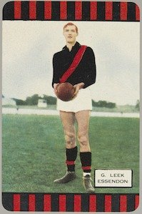 Football card, G. Leek, Essendon 1953