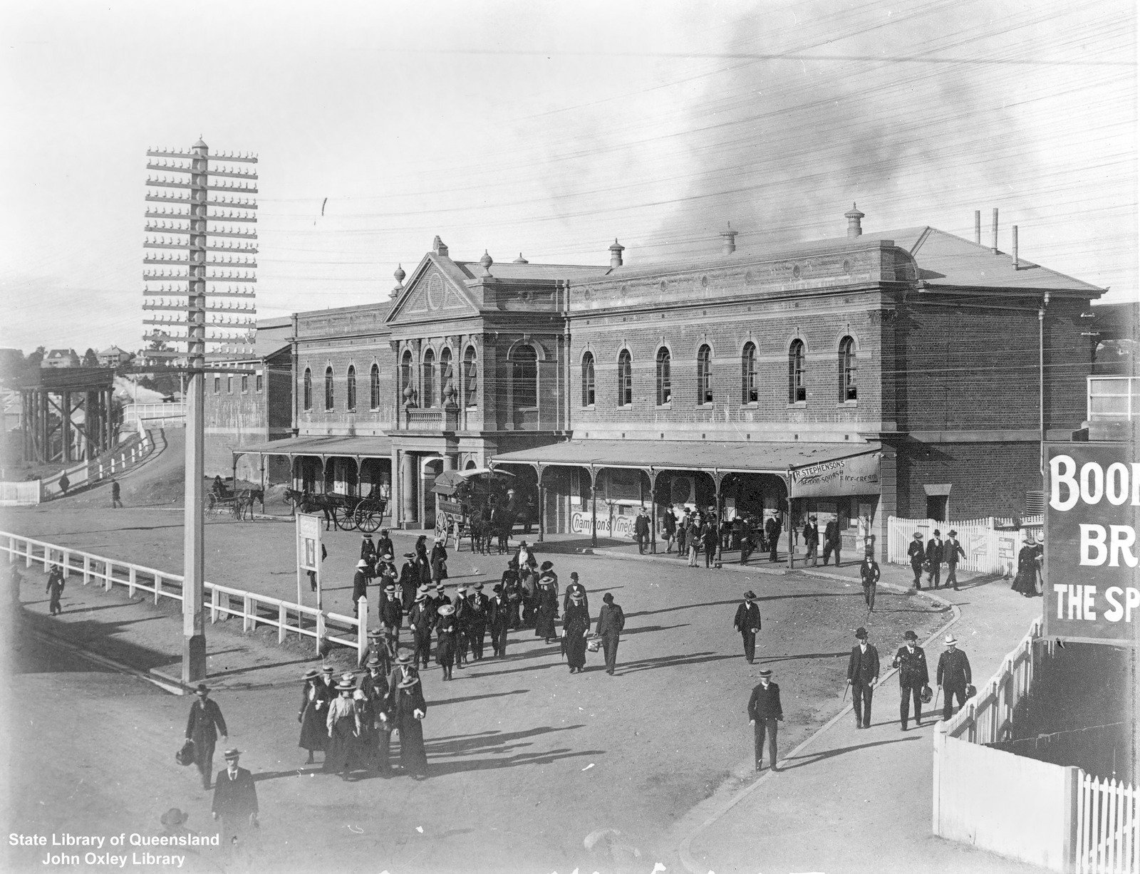 Railway Station in Melbourne Street at South Brisbane, Queensland, 1902
