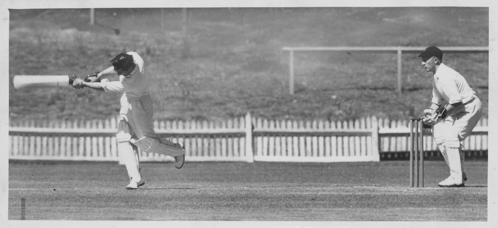 Neil Harvey playing in his district cricket team Fitzroy 1951