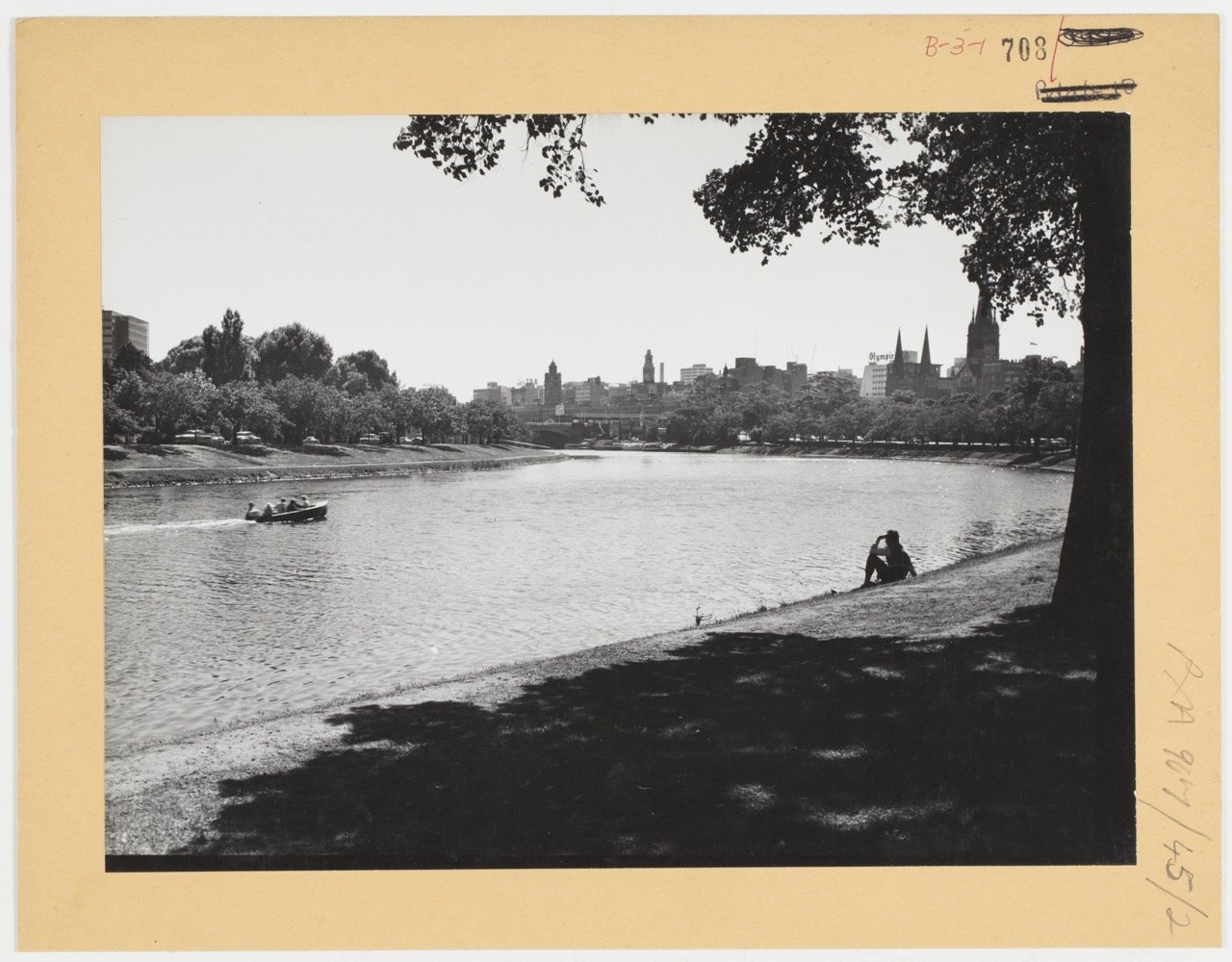 Yarra River and city skyline, Feb 1962