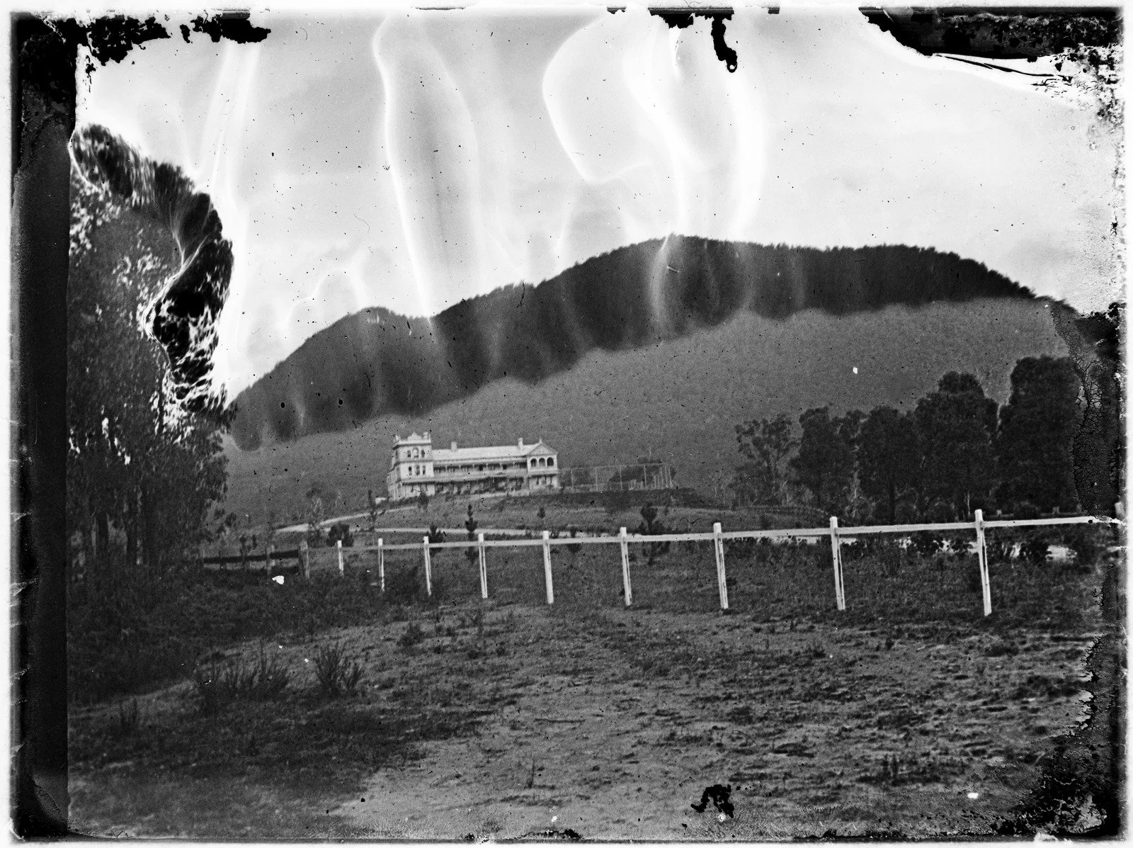 Grand Hotel, Yarra Glen in distance 1910 Digital Fixing required