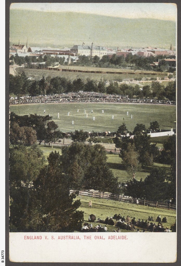 Adelaide Oval cricket, showing England vs. South Australia Postcard c1900