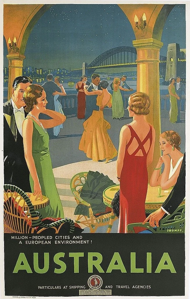 Travel Poster Sydney Australia Trompf 1930s