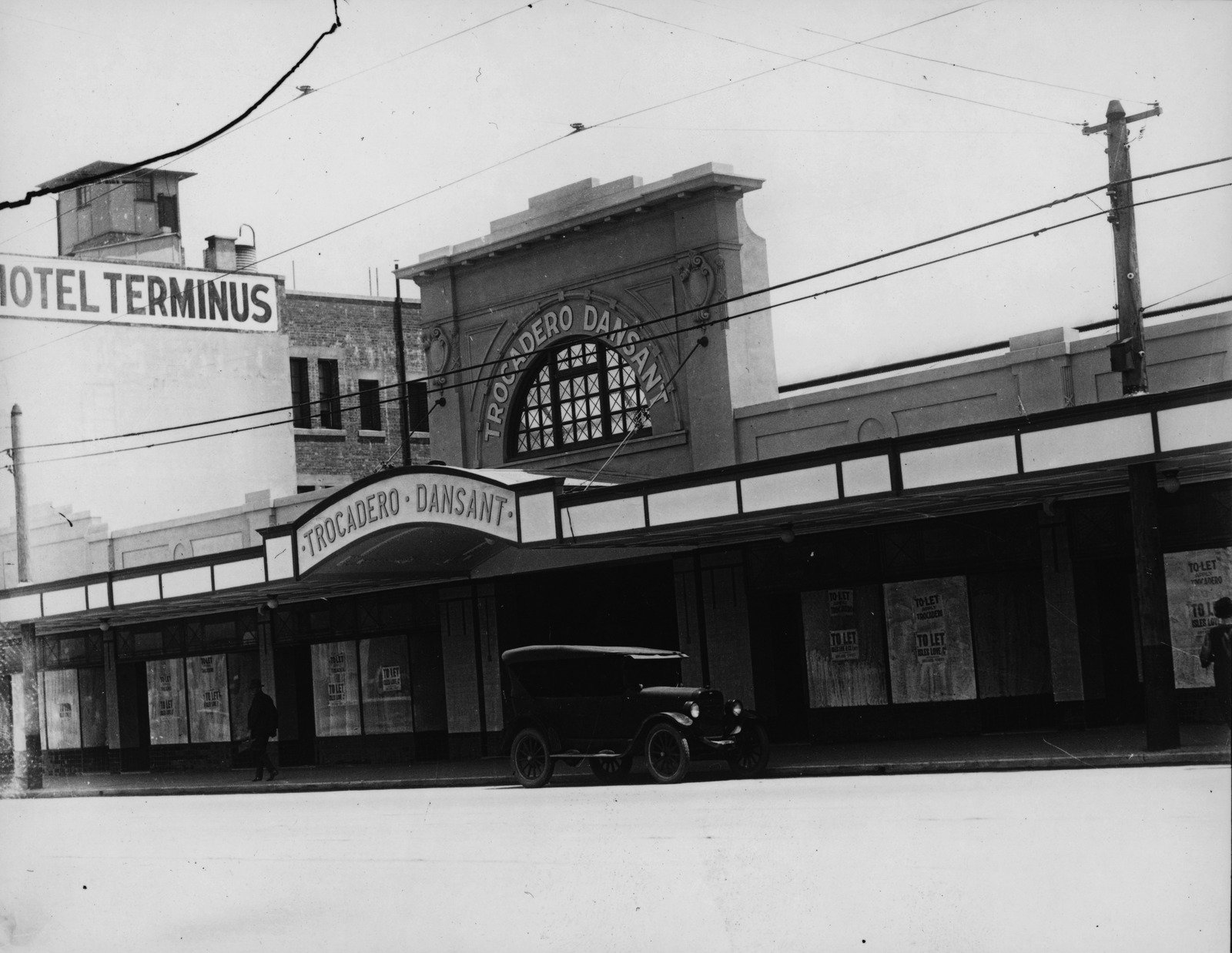 Exterior view of the Trocadero Dansant in Melbourne Street, South Brisbane, ca. 1934