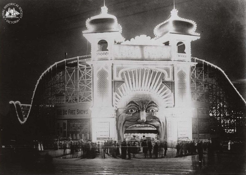 "Mr Moon" entrance to Luna Park c. 1950 RHSV
