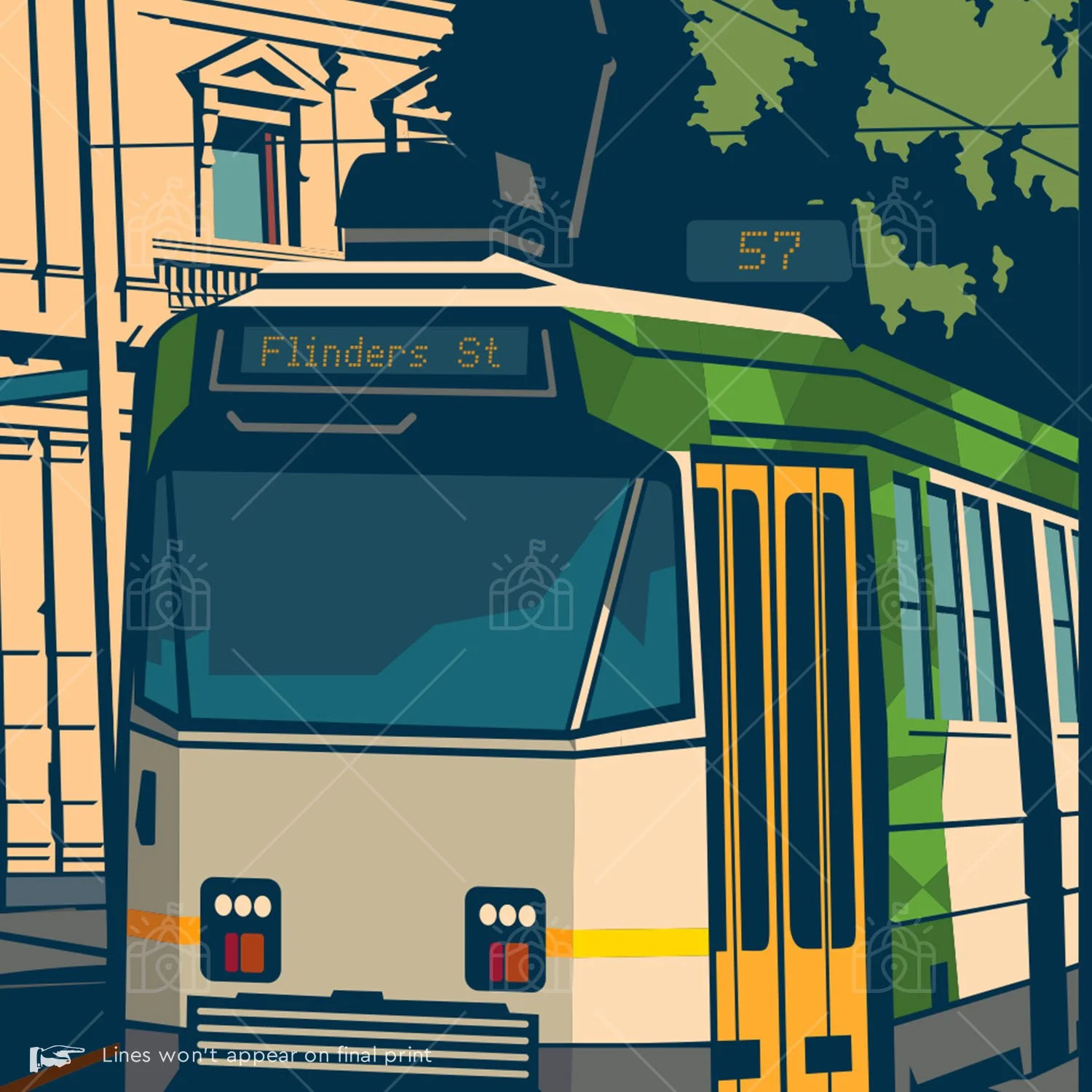 north-melbourne-town-hall-and-tram-suburban-icon-poster-closeup-detail2.jpg