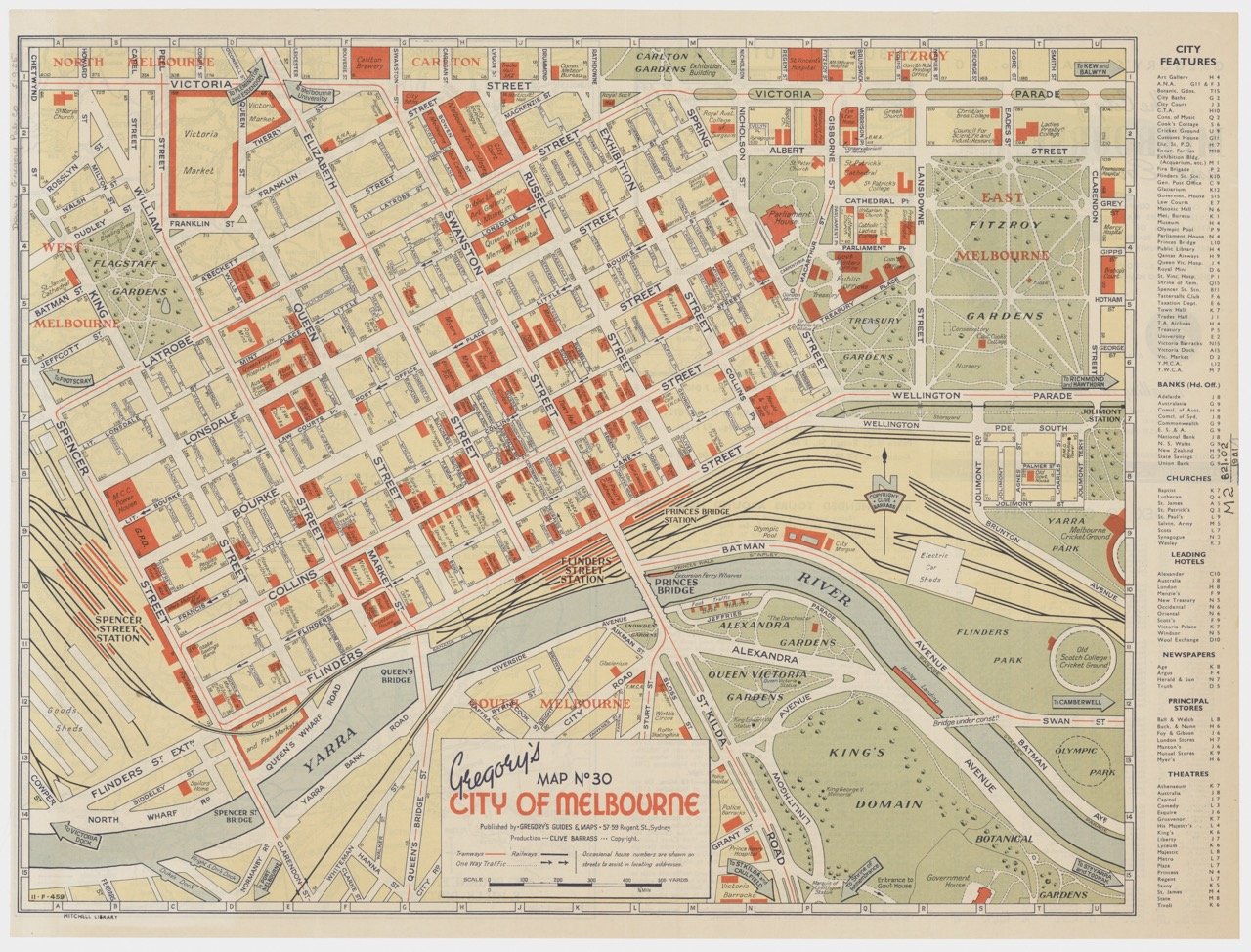 Gregories Map of Melbourne 1950