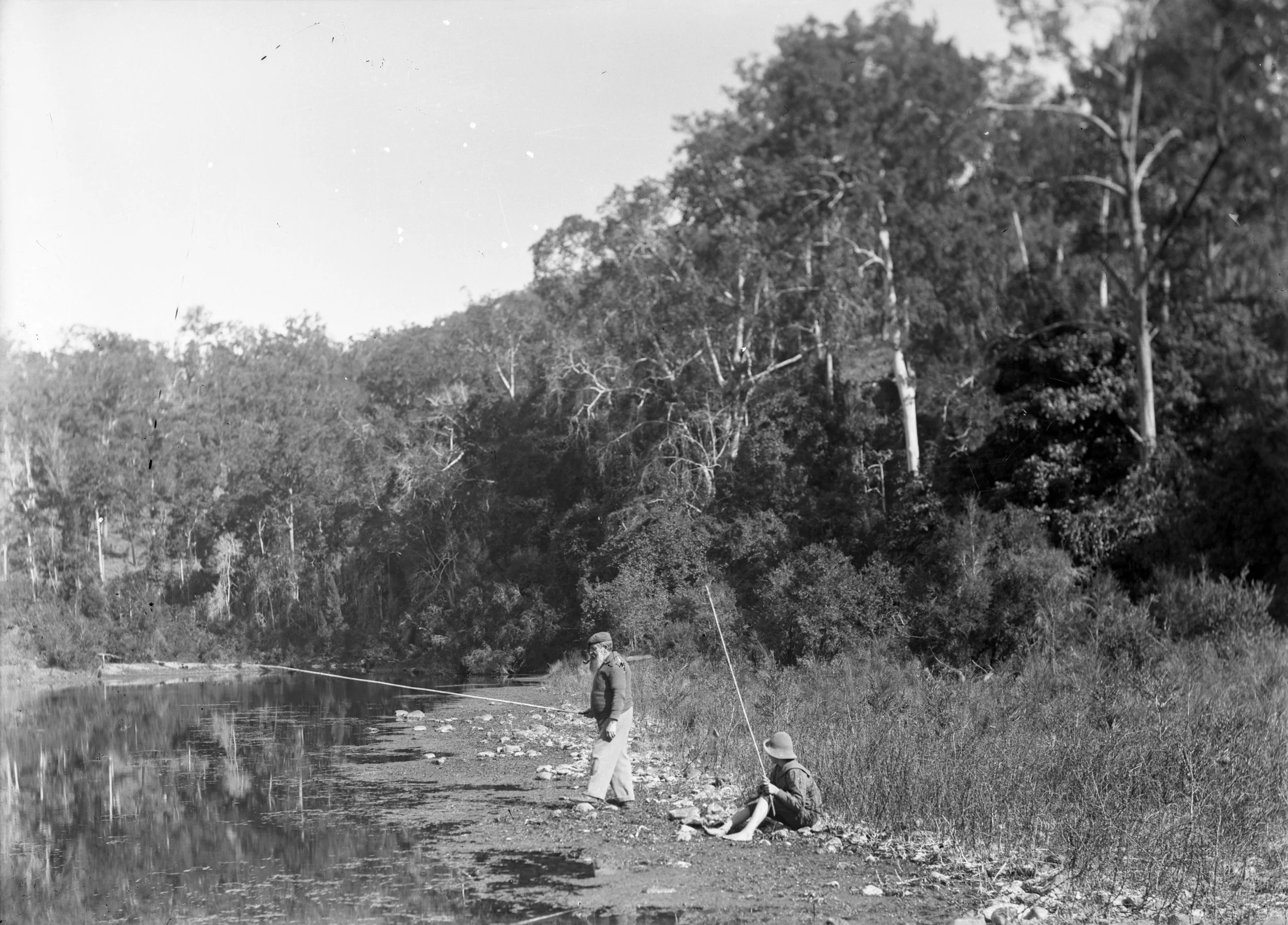 Frederick George Walker fishing with unknown boy Coomera River