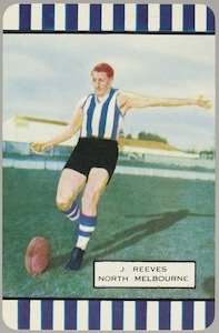 Football card J. Reeves, North Melbourne 1953
