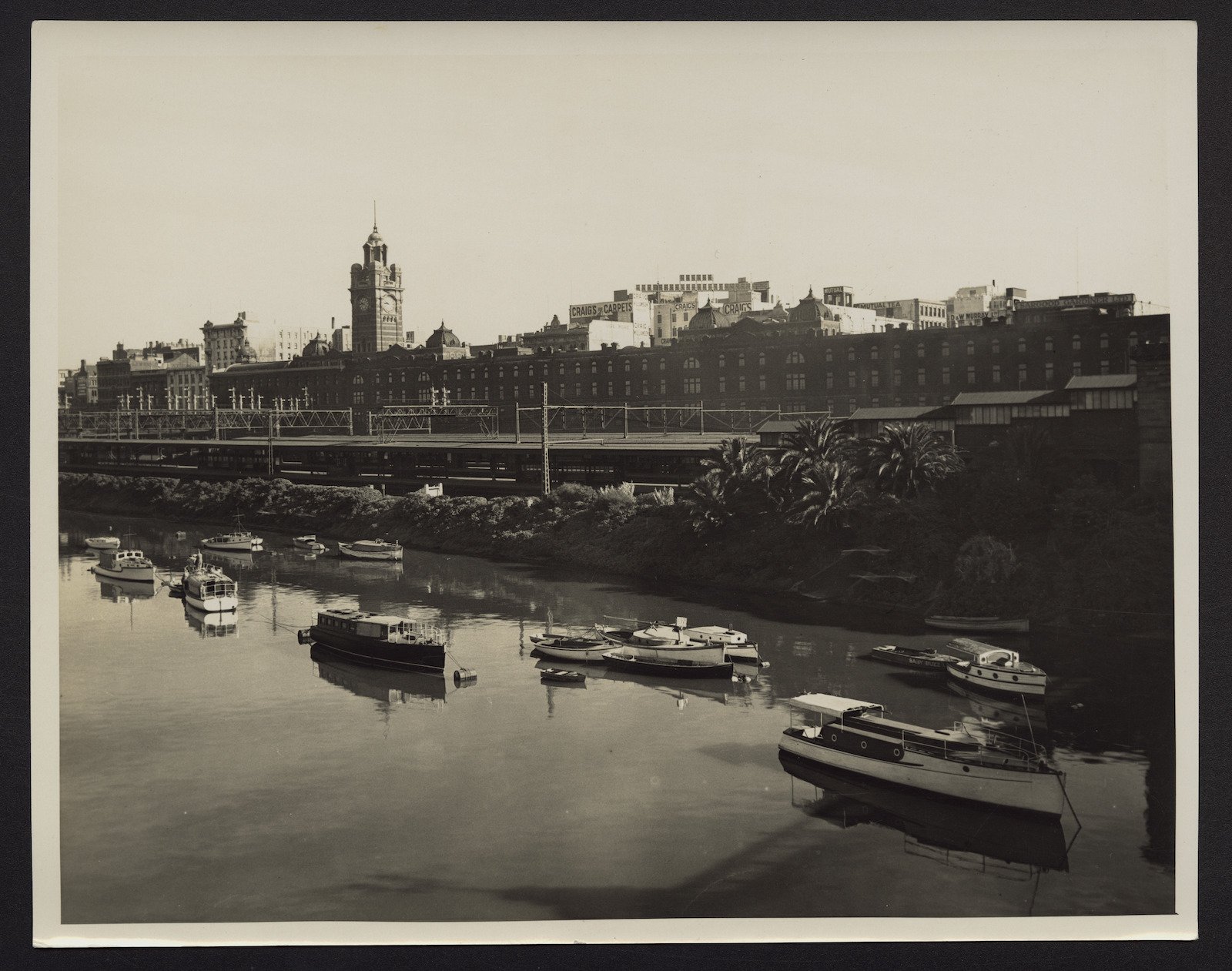 Flinders Street Railway Station, Melbourne, from the River Yarra 1920s