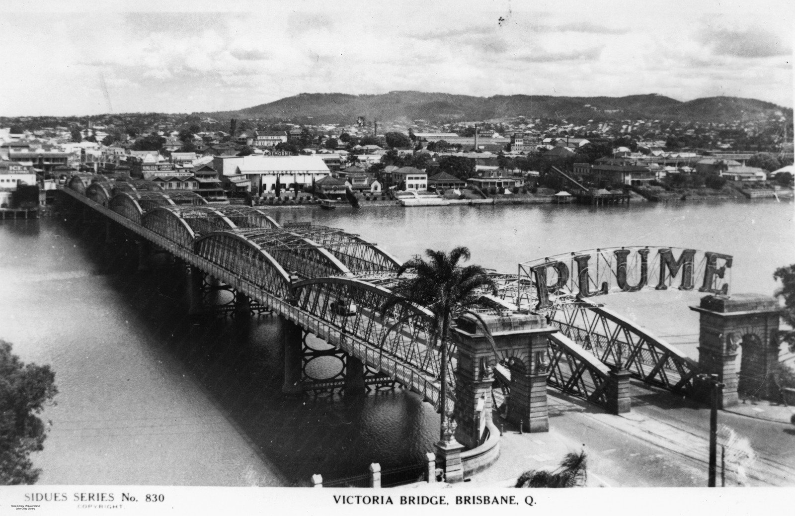 View of the Victoria Bridge and South Brisbane, ca.1940