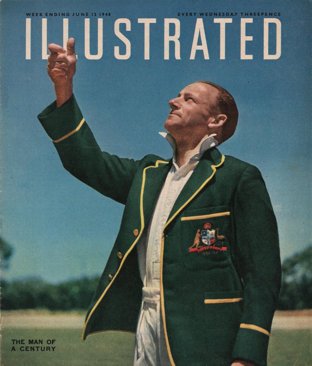 Illustrated magazine front page Don Bradman 1948
