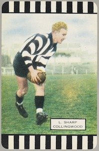 Football card, L. Sharp, Collingwood 1953