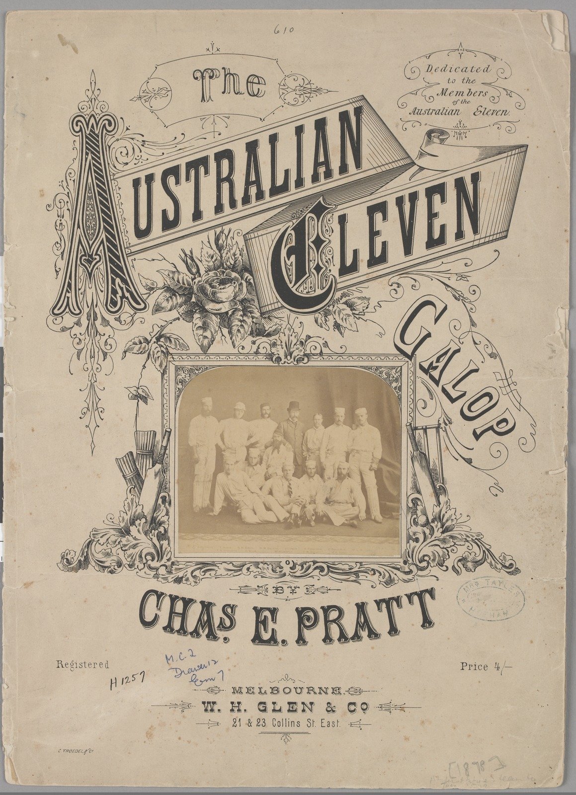 The Australian Eleven galop music cover 1878