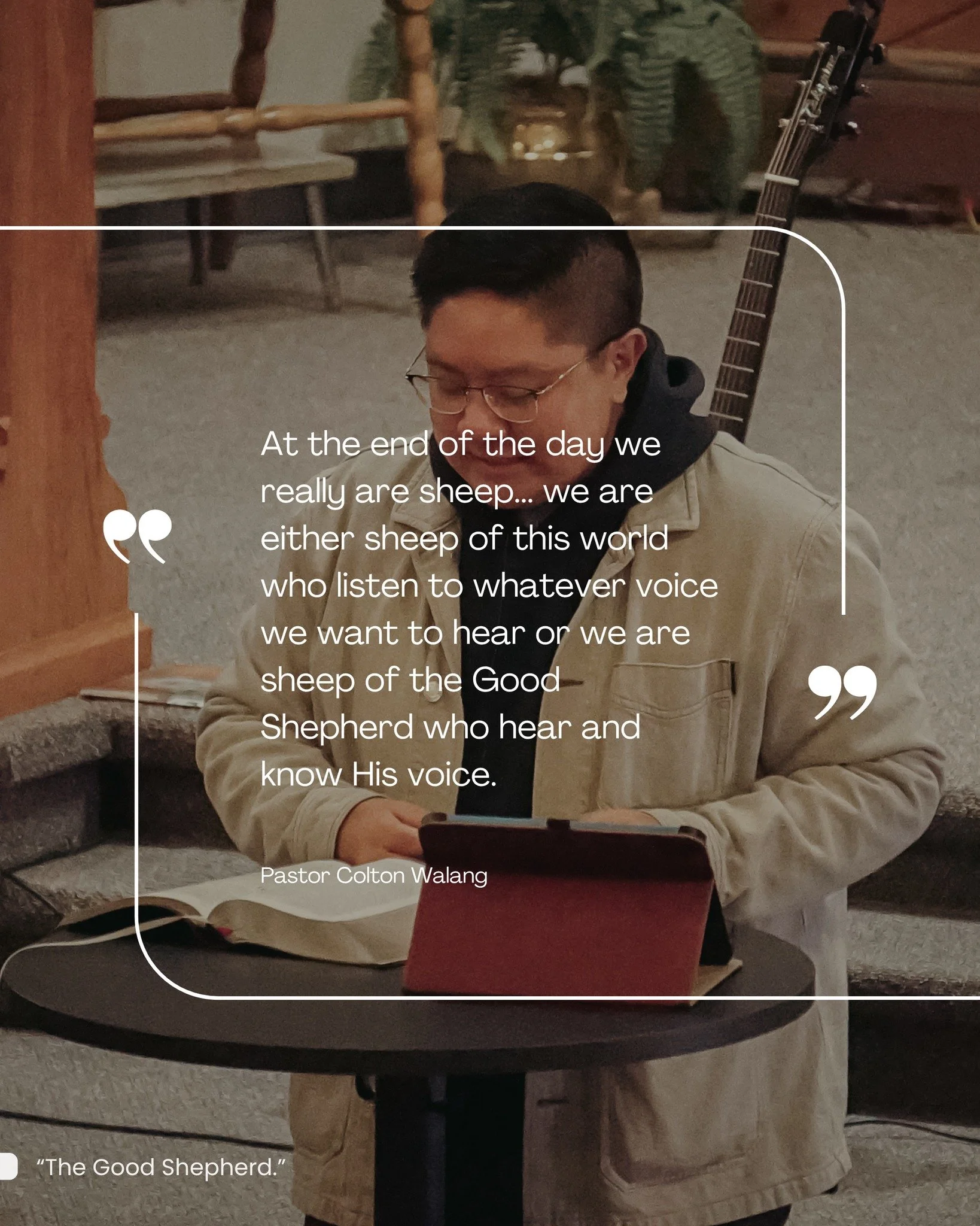 To say that Jesus is my Shepherd, is to say that I can&rsquo;t do it alone; I can&rsquo;t rely on my own strength. With Jesus, my Shepherd, I am safe, I have direction, and I am under the watch and defense of the Good Shepherd.

 #IAMsofJesus #yegchu