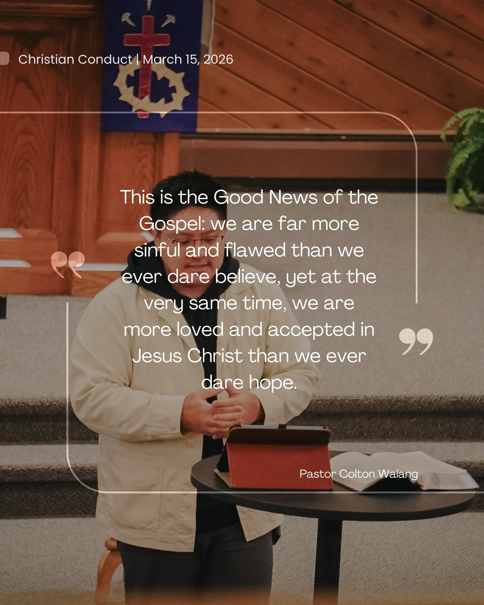 The way that we live our life shows what we believe about God, and shows what we believe a Christian is. 

#sermonrecap #thiswebelieve