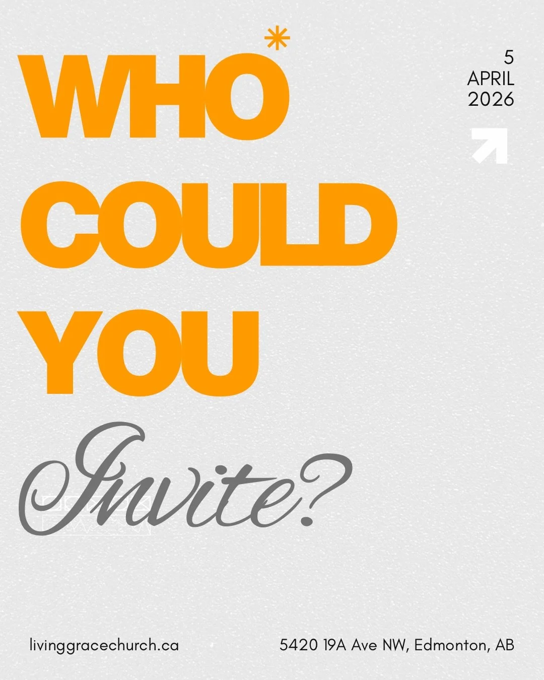 Bring someone with you to church this weekend. 

Who is it that you can bring with you? Who is it that needs to hear that there is hope, there is freedom, there is joy, or that there is purpose in this life? 

It is all found in Jesus &mdash; His dea