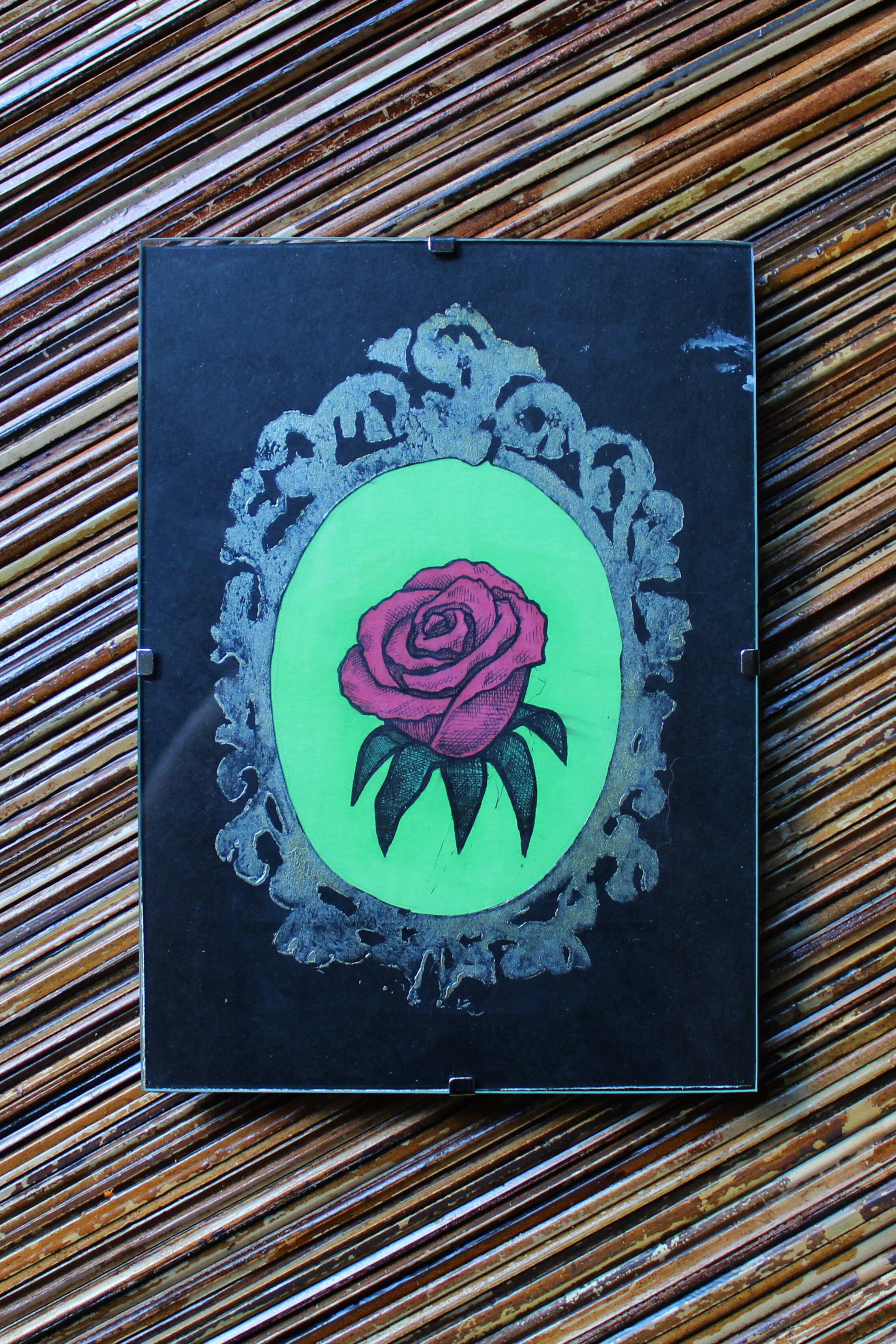 Colored Rose Study (Framed)
