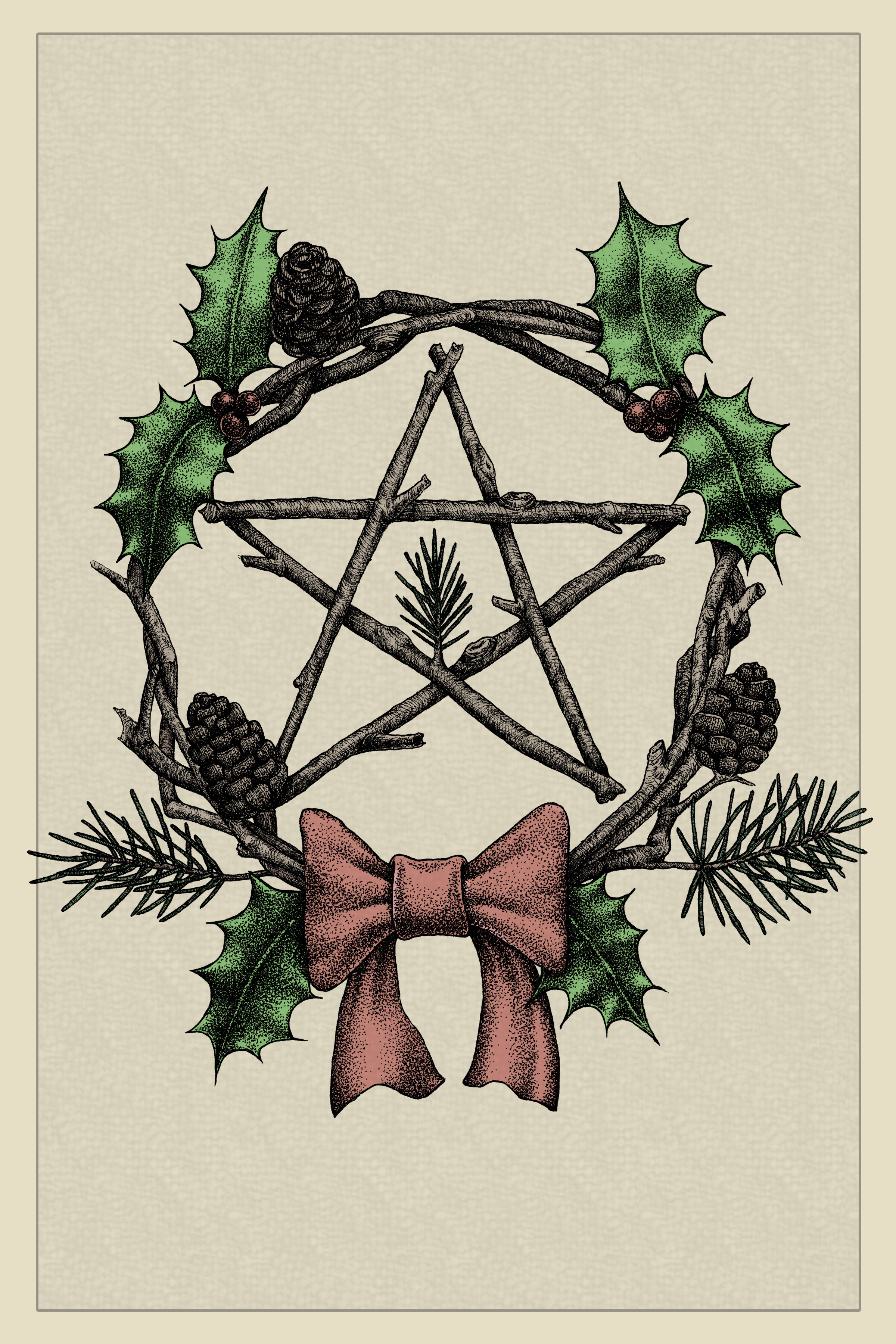 Yule Wreath Greeting Card