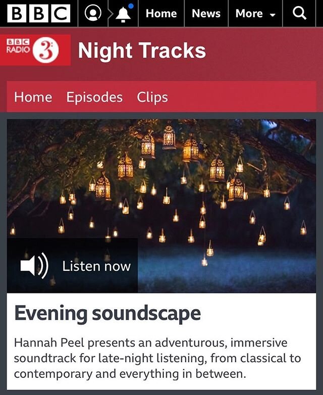 Many thanks to @hannahpeelmusic for sharing &lsquo;Reconstructed Forms&rsquo;, one of the tracks on Simon Kirby, Tommy Perman and Rob St John&rsquo;s forthcoming &lsquo;Sing the Gloaming&rsquo; EP, on @bbcradio3&rsquo;s Night Tracks last night.
.
Ava