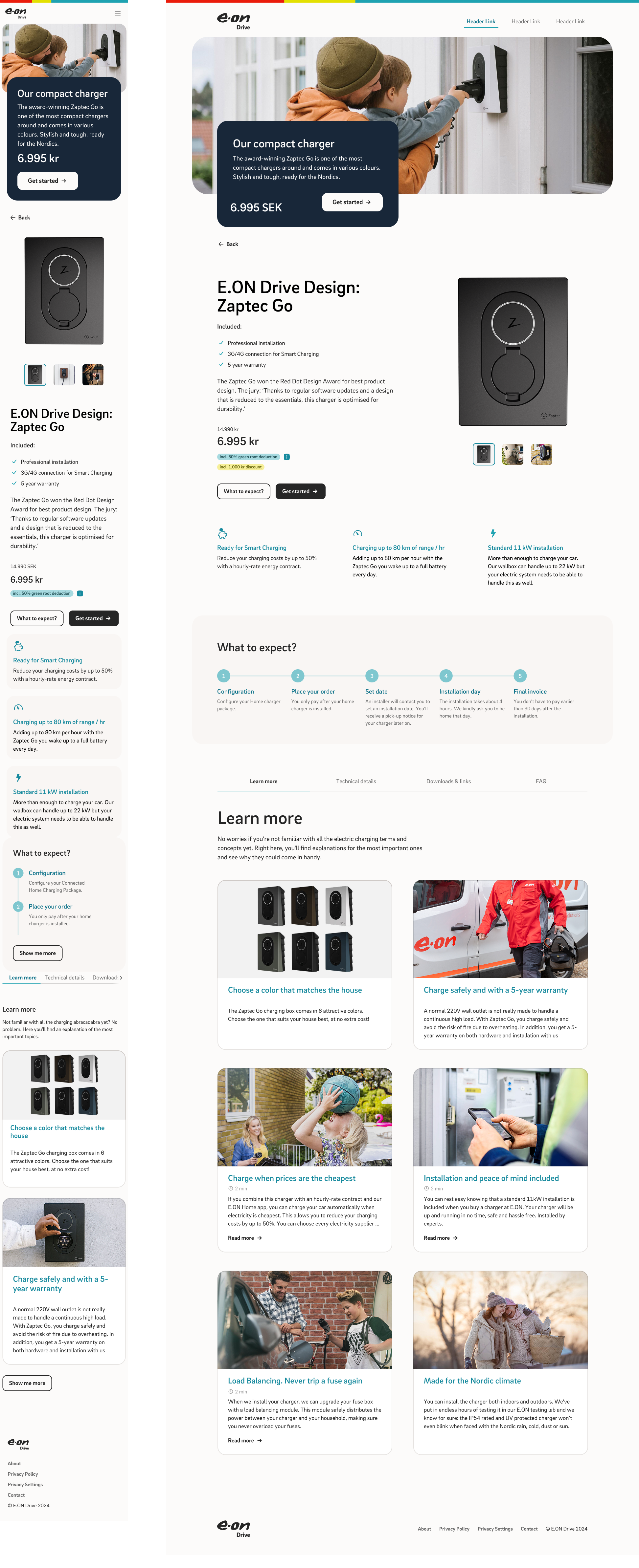 E.ON Drive product detail page with consumer-friendly product information and pricing