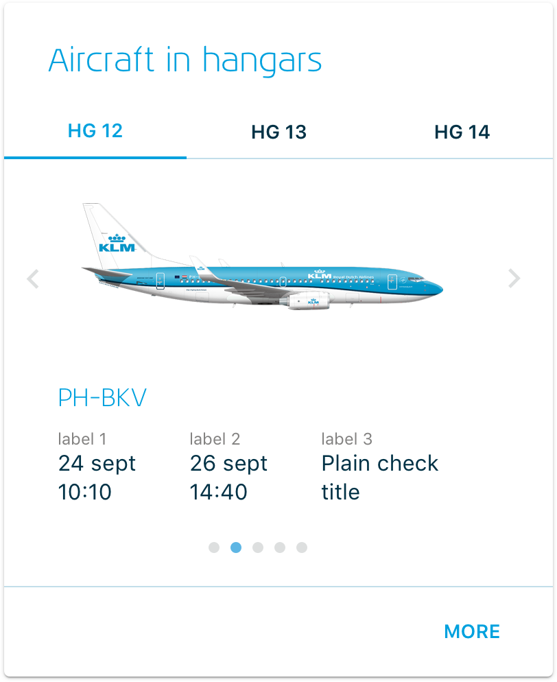 Exclusively for the engineers in the hangars (Engineering &amp; Maintenance), we made a tile that shows which aircraft are currently in one of the three hangars for maintenance. The tile displays on what date the plane came in when it is due to go b…