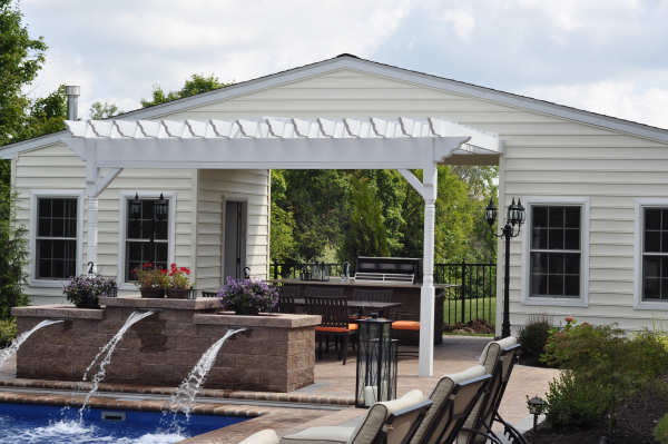 Completed Pool house with pergola