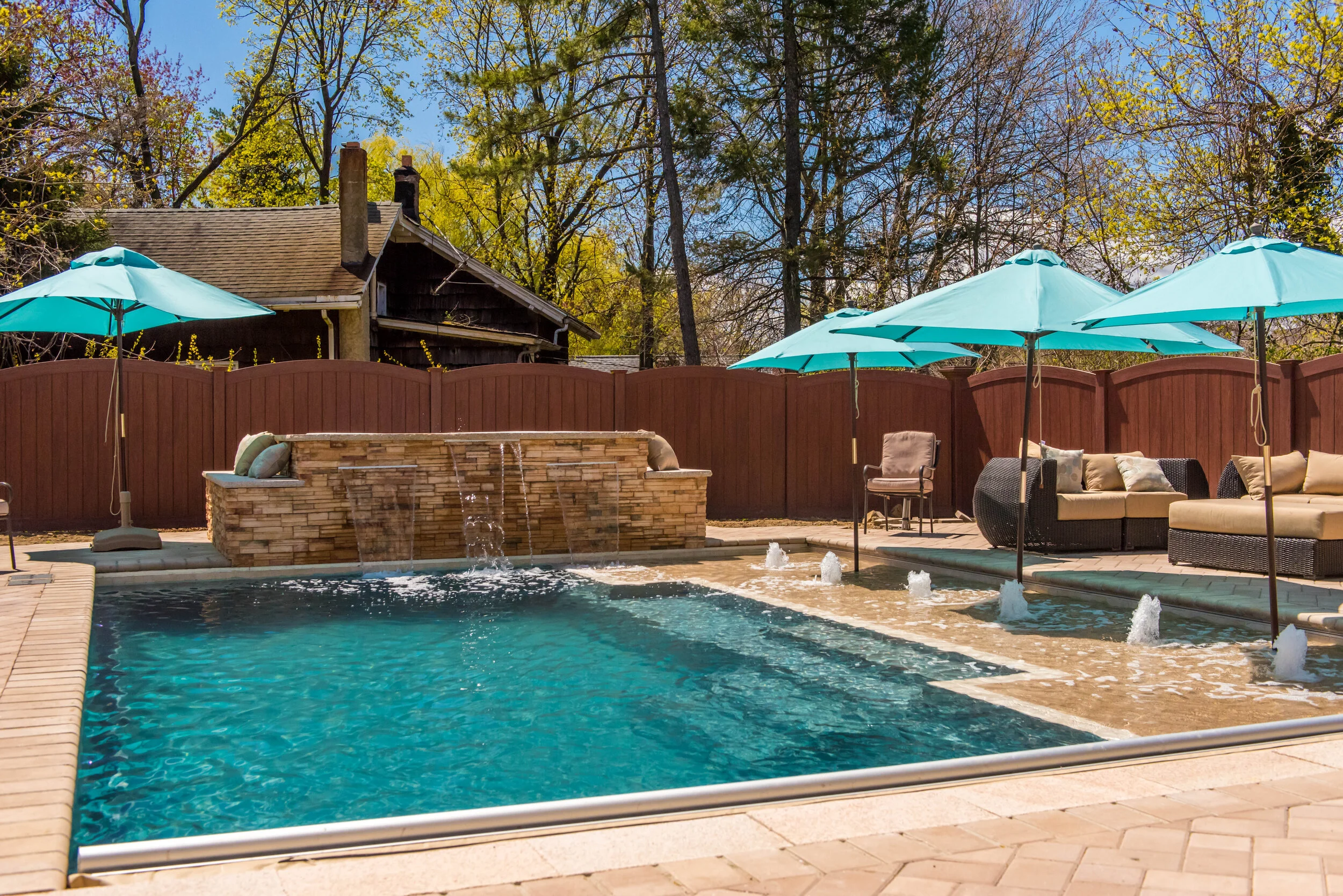 Project Gallery Page Elegance 27' Fiberglass Pool New Rochelle, NY Albert Group