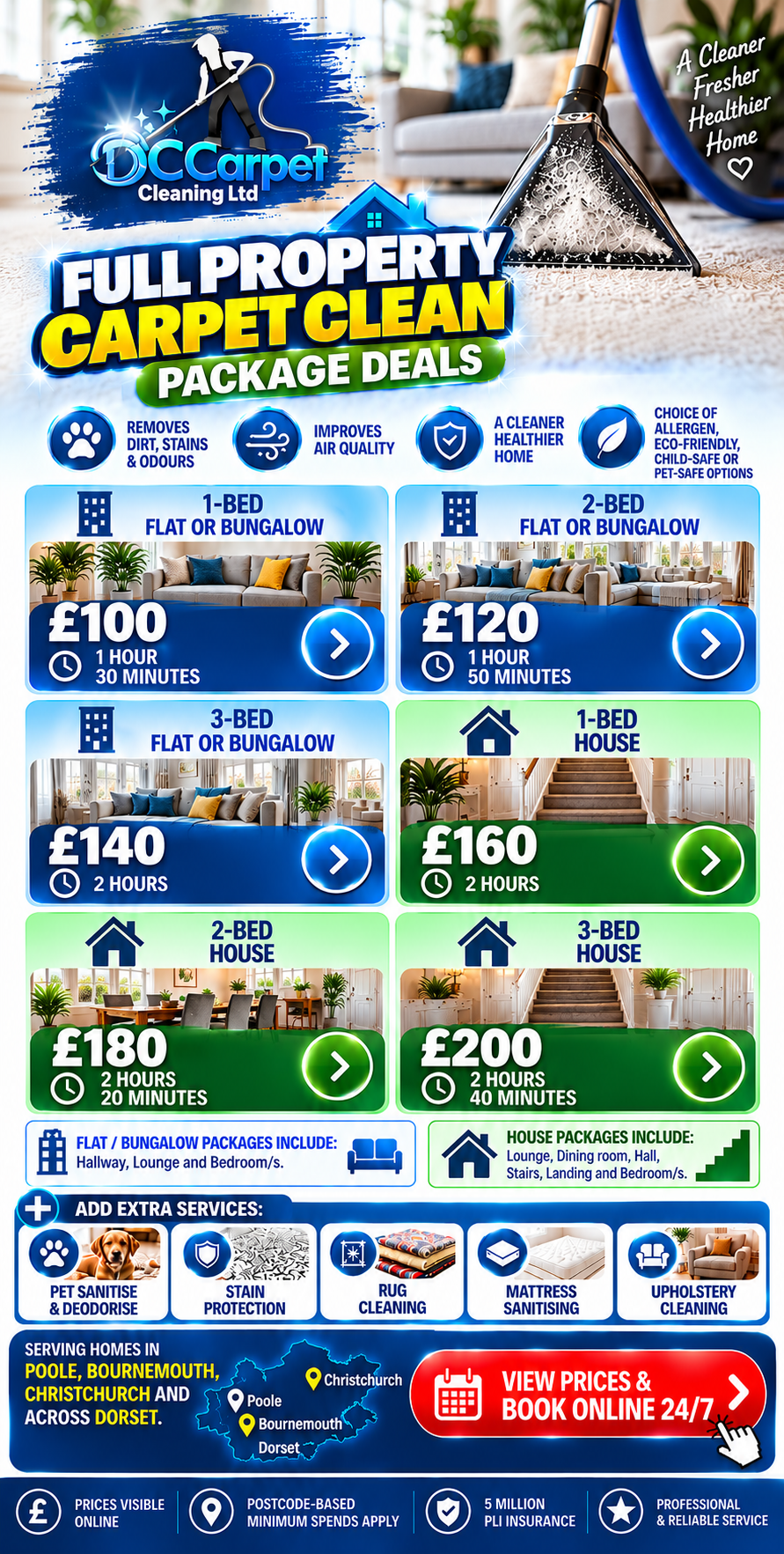 DC Carpet Cleaning Ltd mobile full property carpet cleaning package deals
