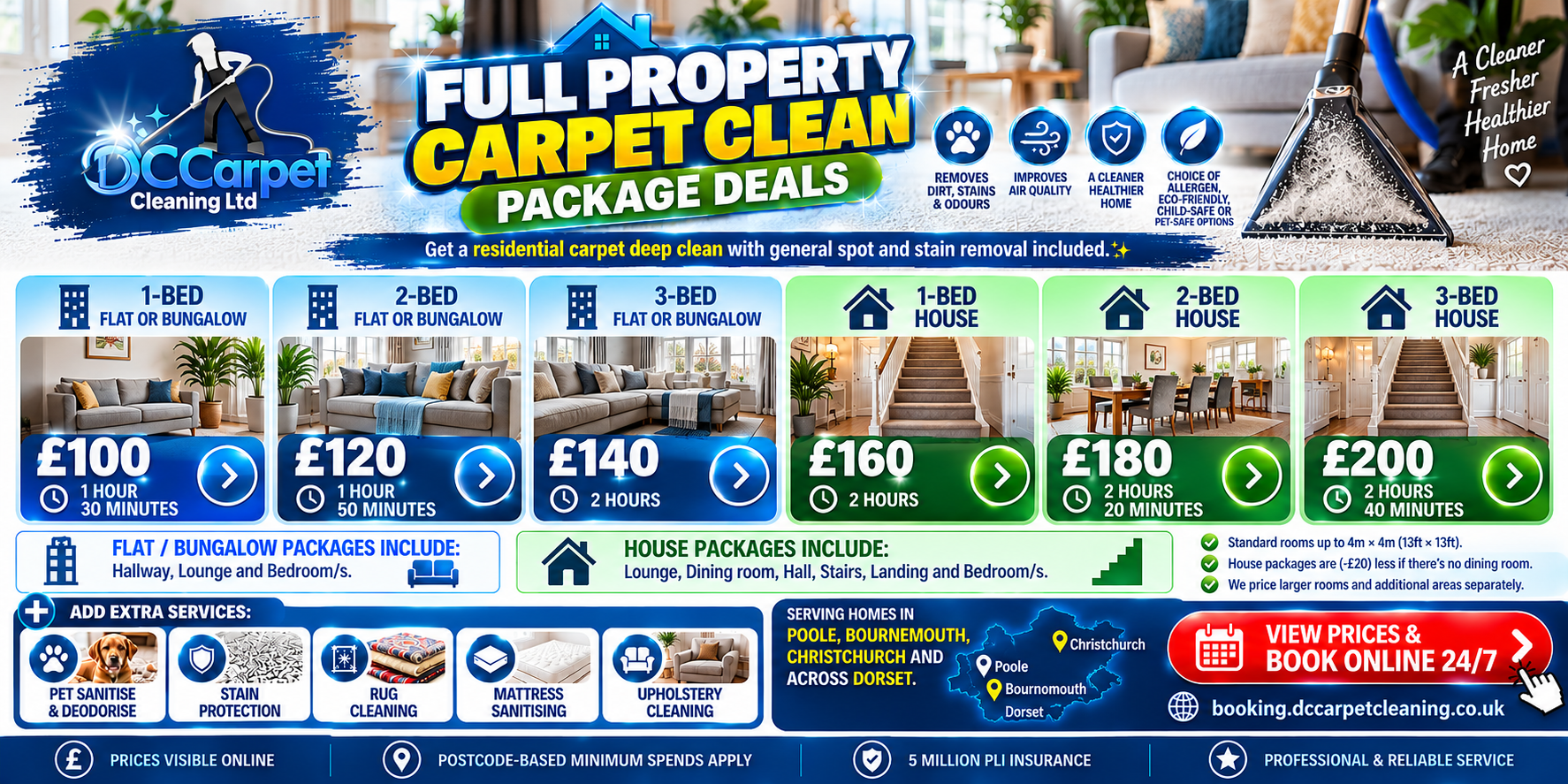DC Carpet Cleaning Ltd full property carpet cleaning packages