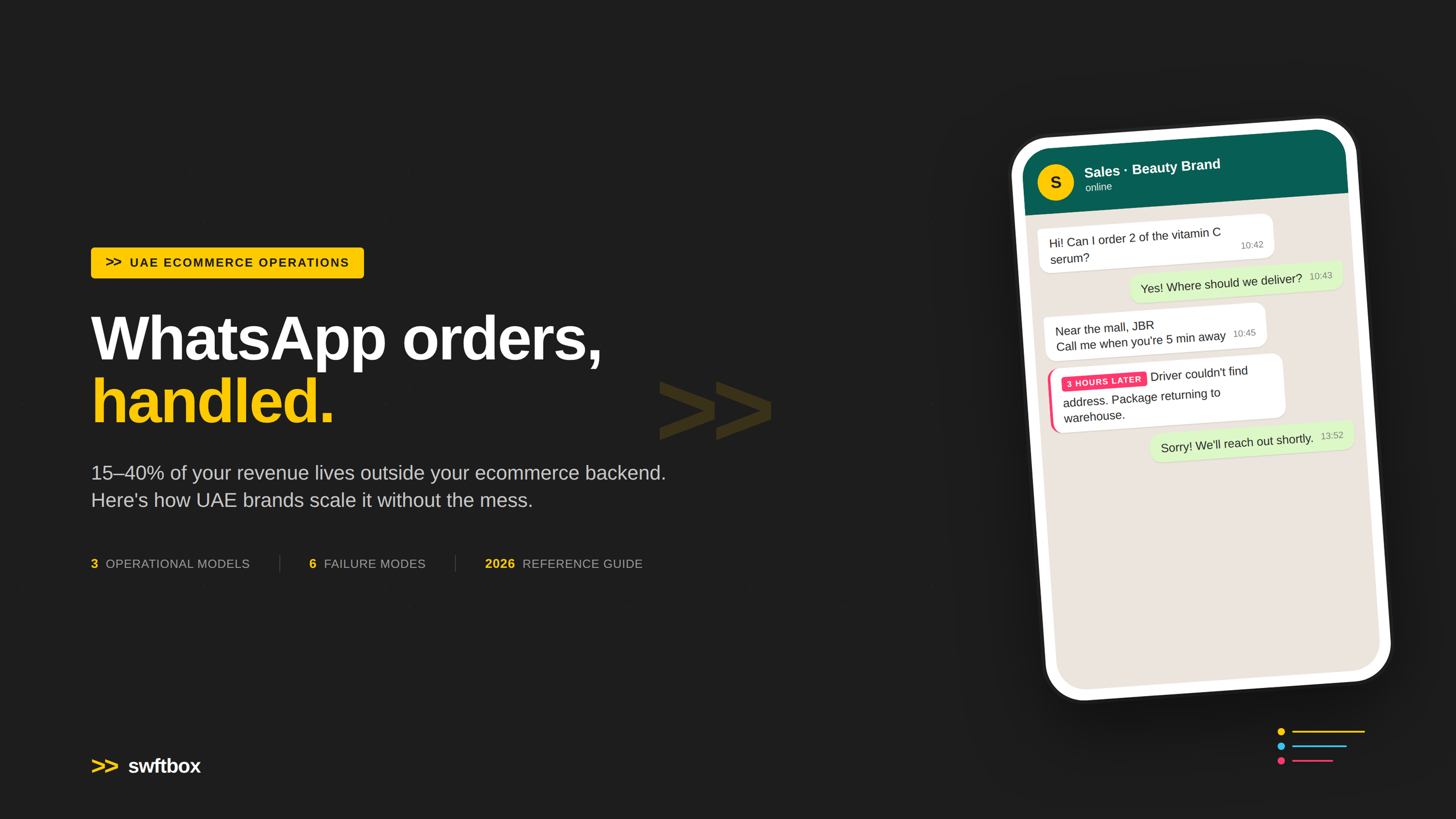 WhatsApp Orders in UAE Ecommerce: How Brands Should Handle Off-Platform Sales in 2026