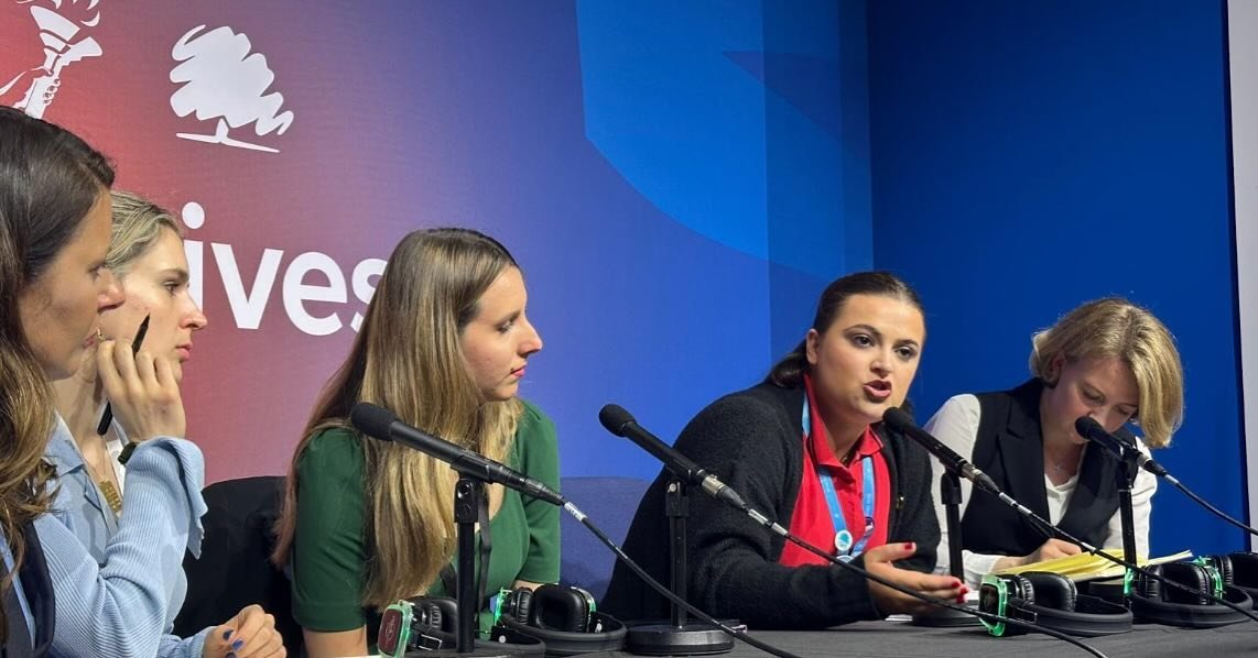 Our Director @Liv_Lever did a fantastic job representing us at #CPC24, speaking on a @CYoungWomen panel alongside @joymorrissey, Katie Lam MP, Noa Cohen, and @alex_marsanu. They had a great discussion on the  election results and how to tackle the ke