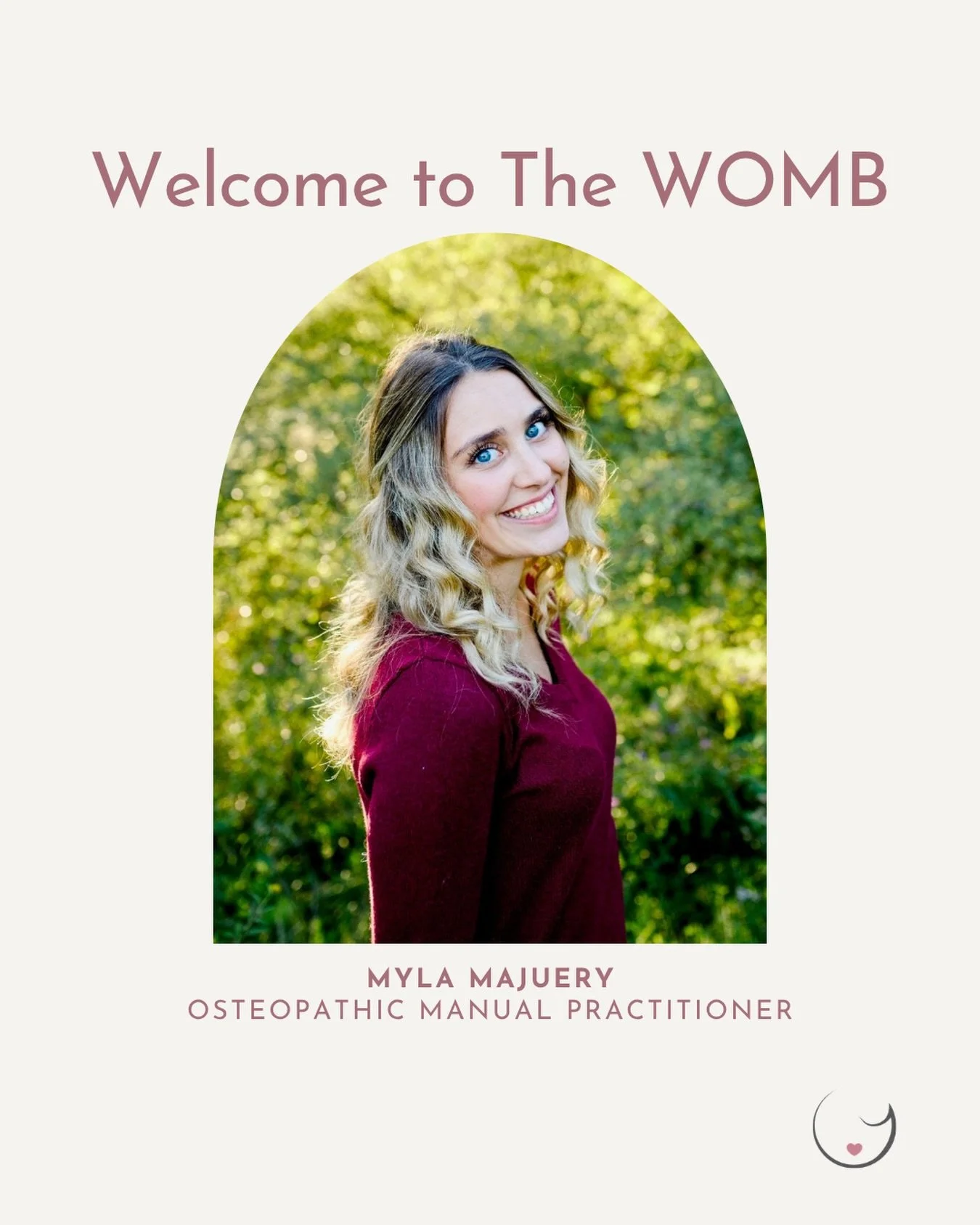 We are so excited to welcome Myla Majuery, Osteopathic Manual Practitioner, to The WOMB. 🤍

As Jenna prepares for maternity leave, we know many clients have been hoping for continued osteopathic care within the clinic, and we&rsquo;re so grateful to