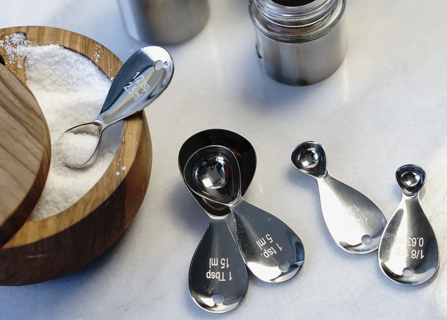 Measuring Cups and Spoons Set of 13 Includes 8 Nesting Stainless Steel  Measuring