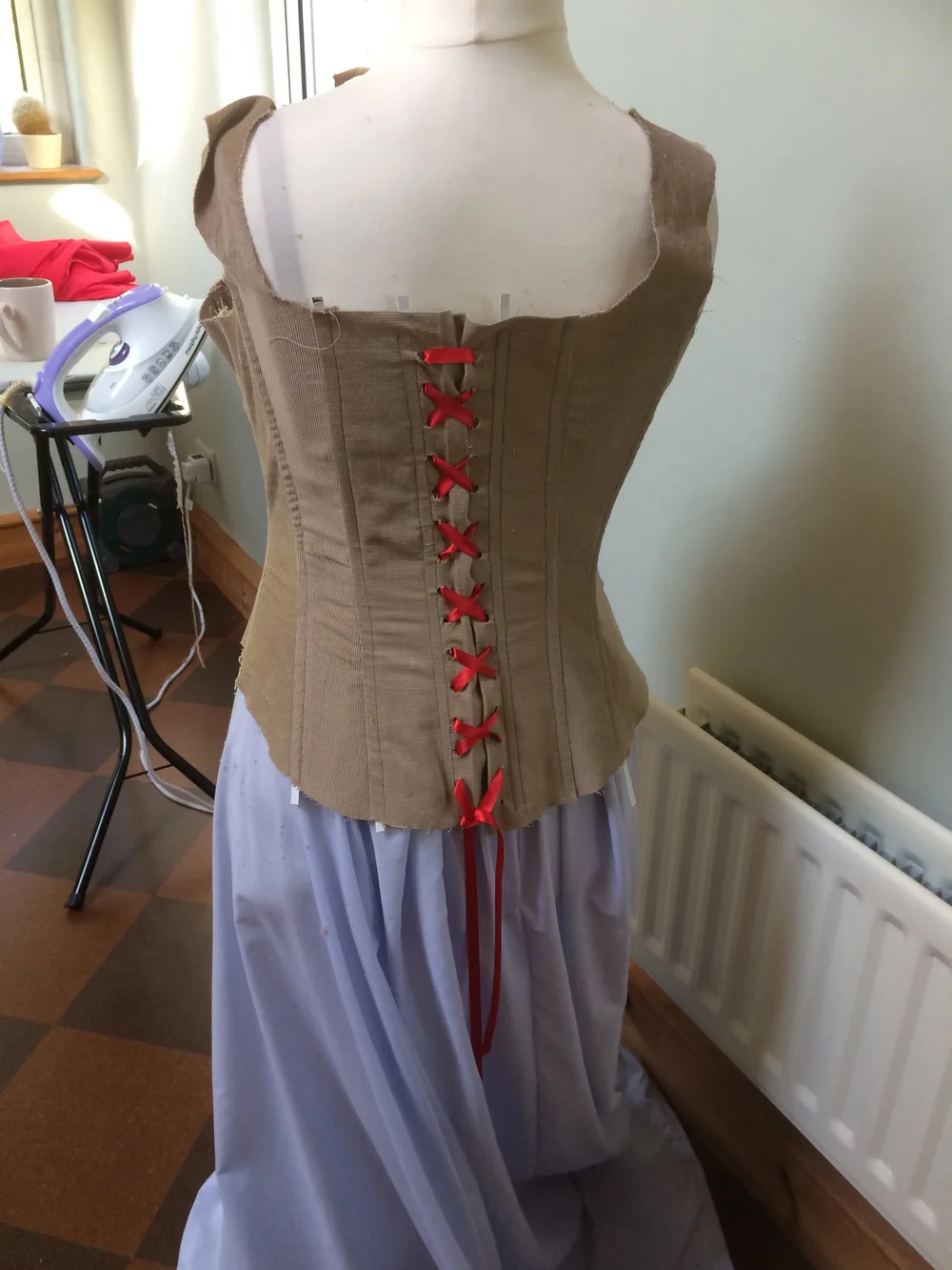 Back view of bodice toile