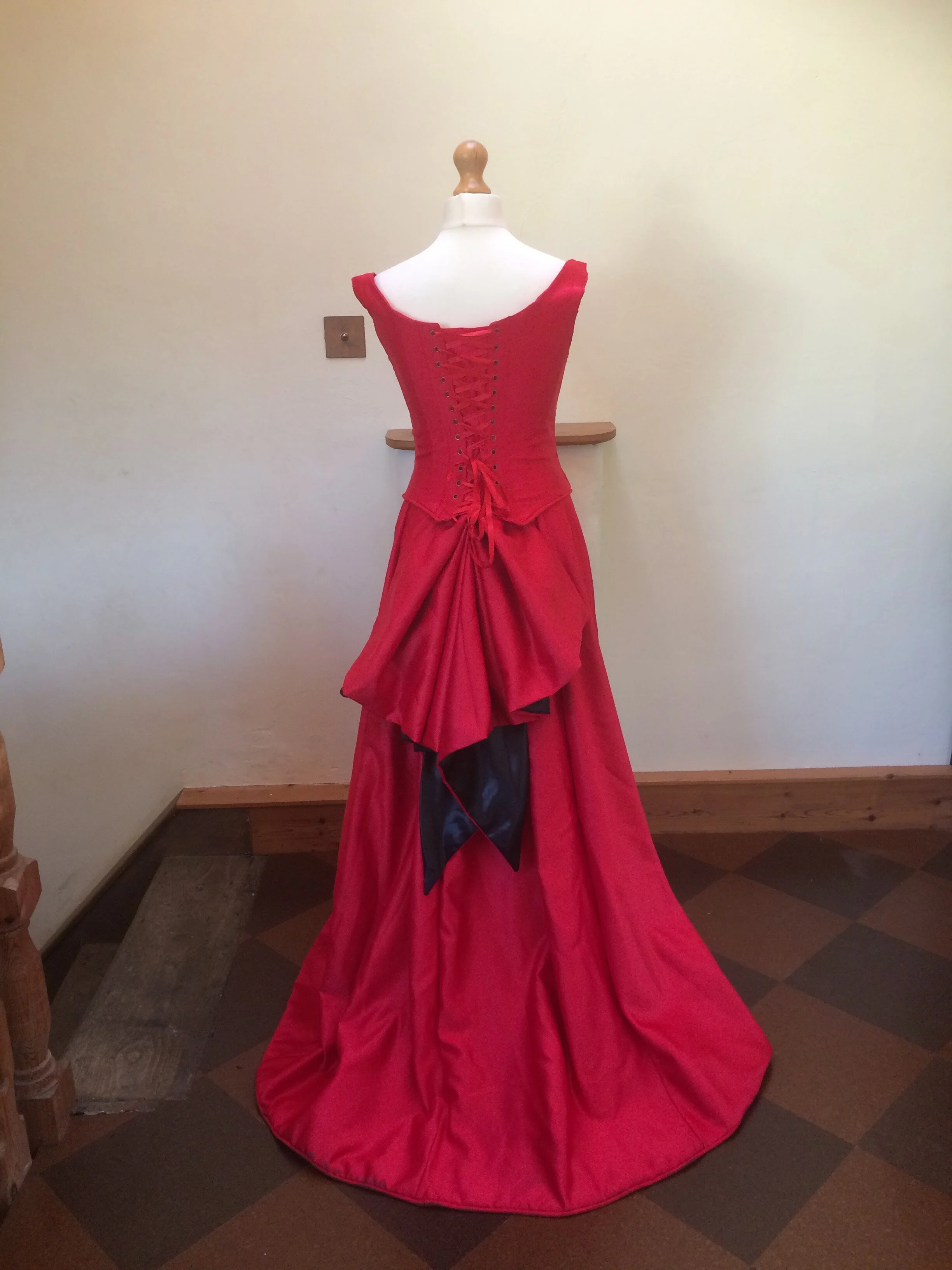 Back view of completed dress
