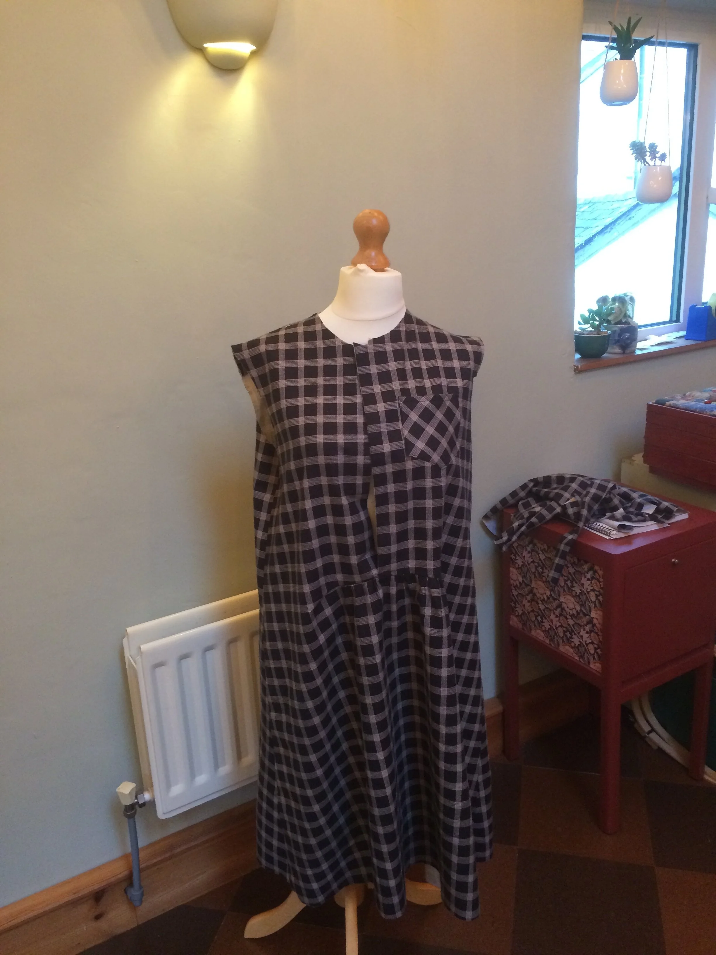 Partially made-ip dress on dummy