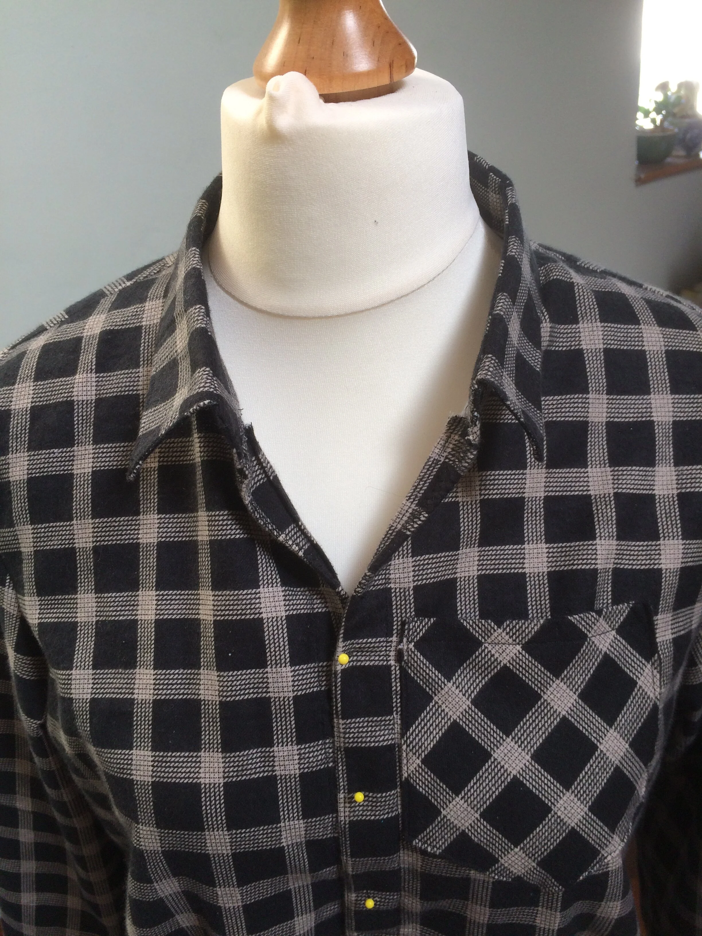 View of finished dress collar