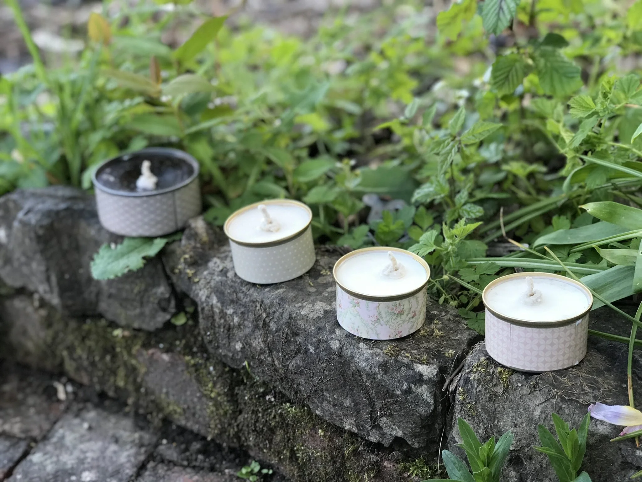 Candles on stones